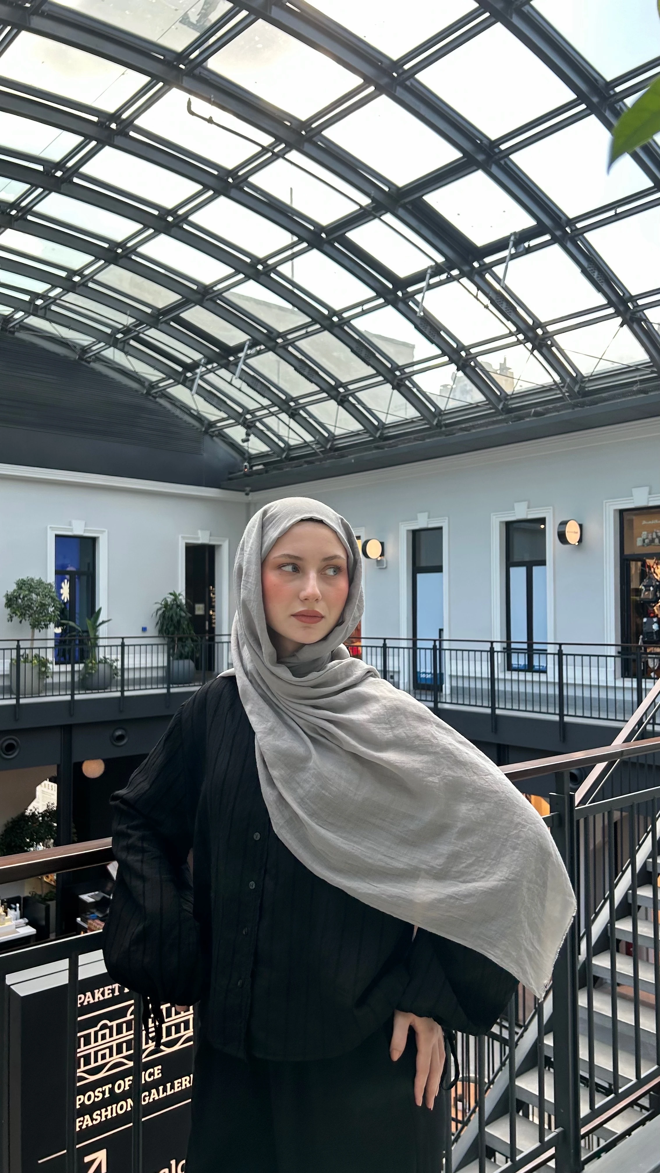 Dubai Pamuk Şal-Açık Gri