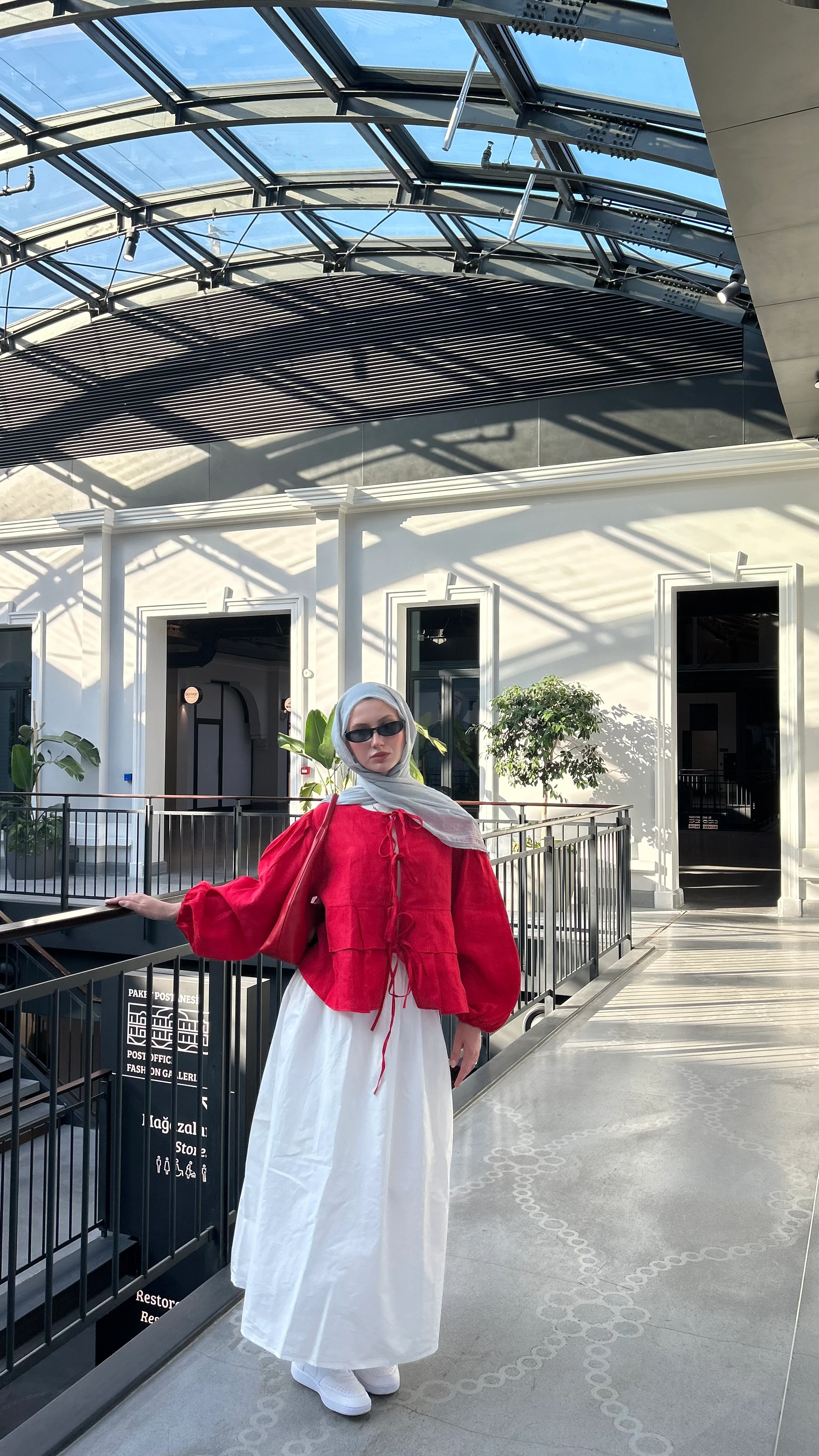 Kırmızı Costa Keten Bluz