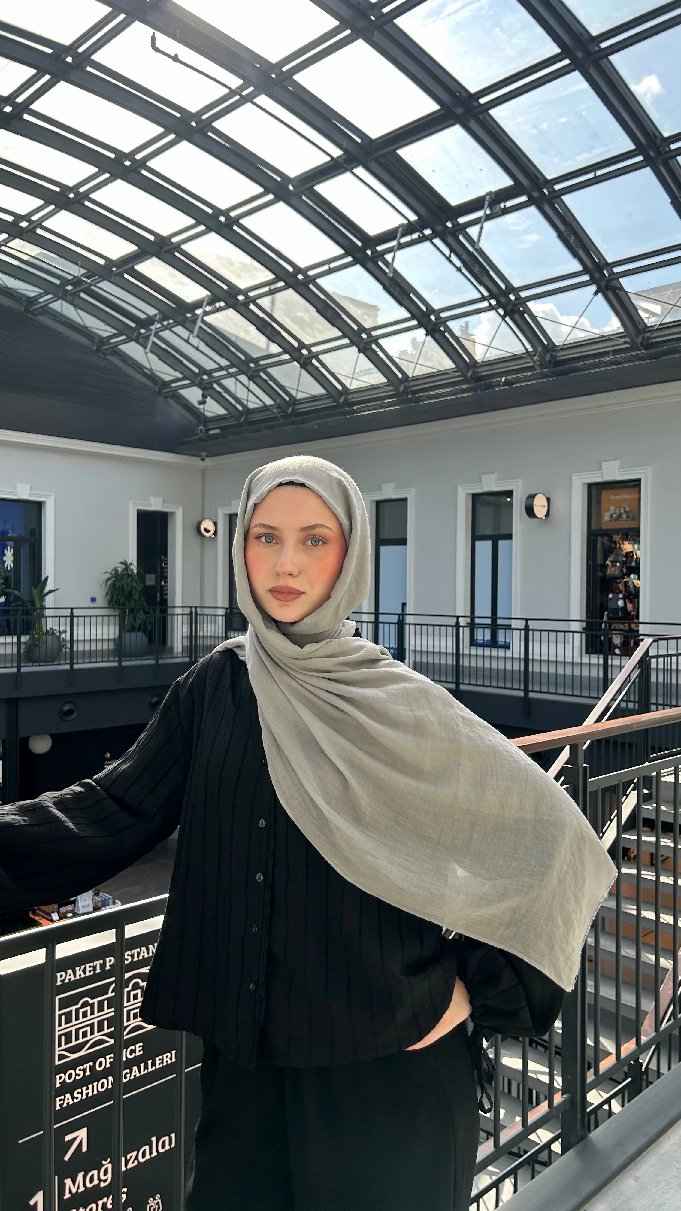 Dubai Pamuk Şal-Açık Gri