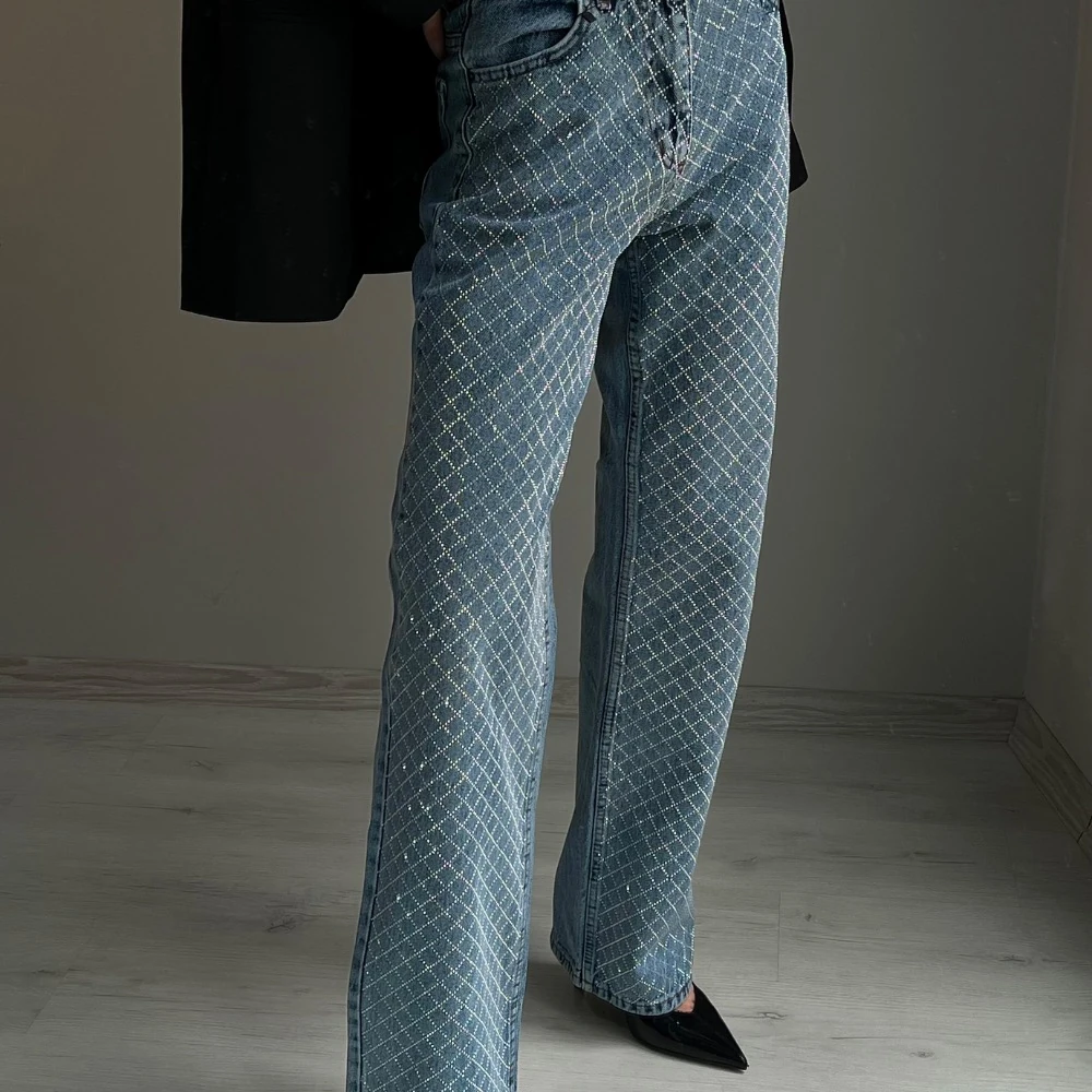 Taşlı Salaş Jean Pantolon