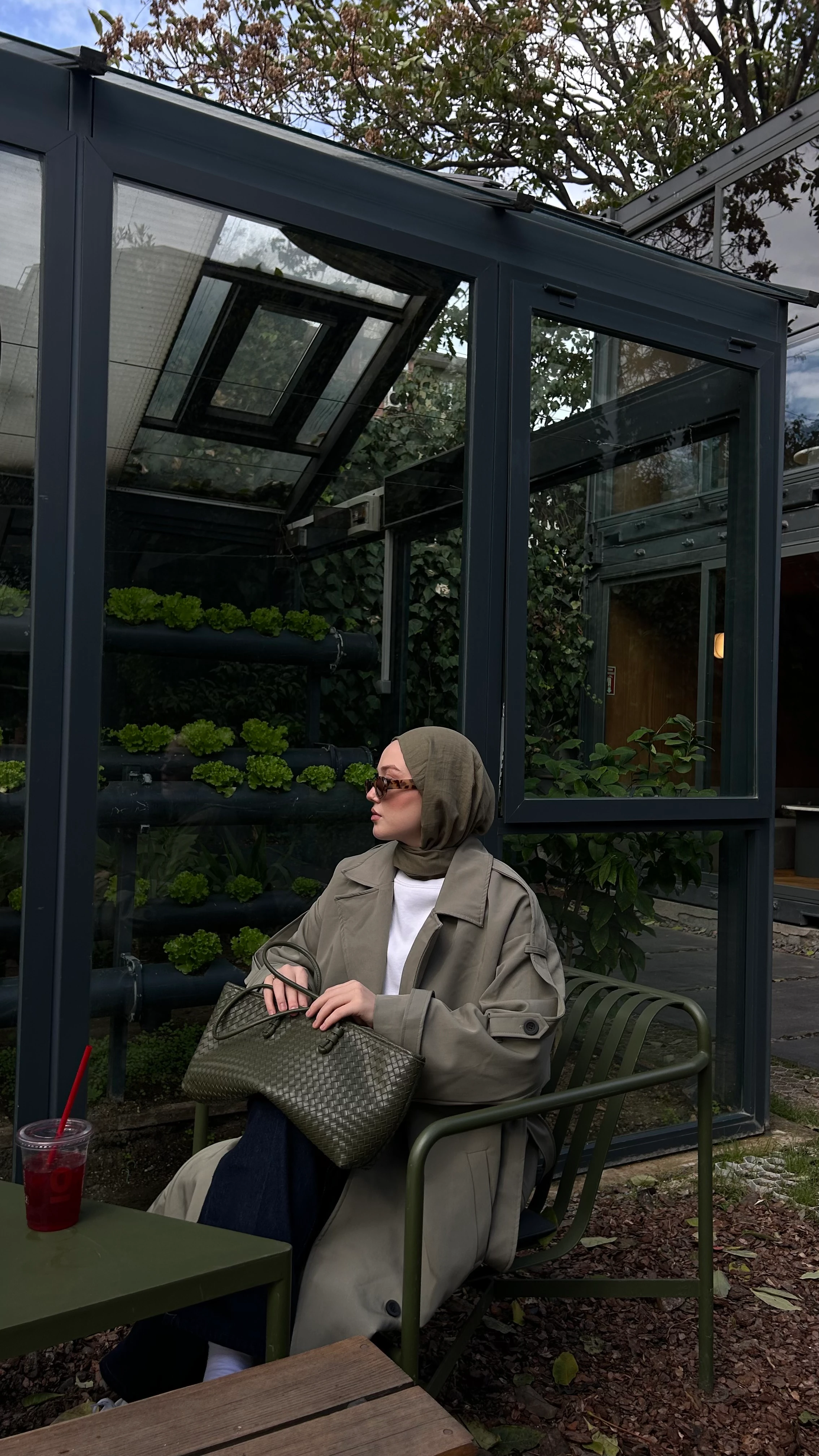 Oversize Uzun Kuşaklı Trençkot-Haki