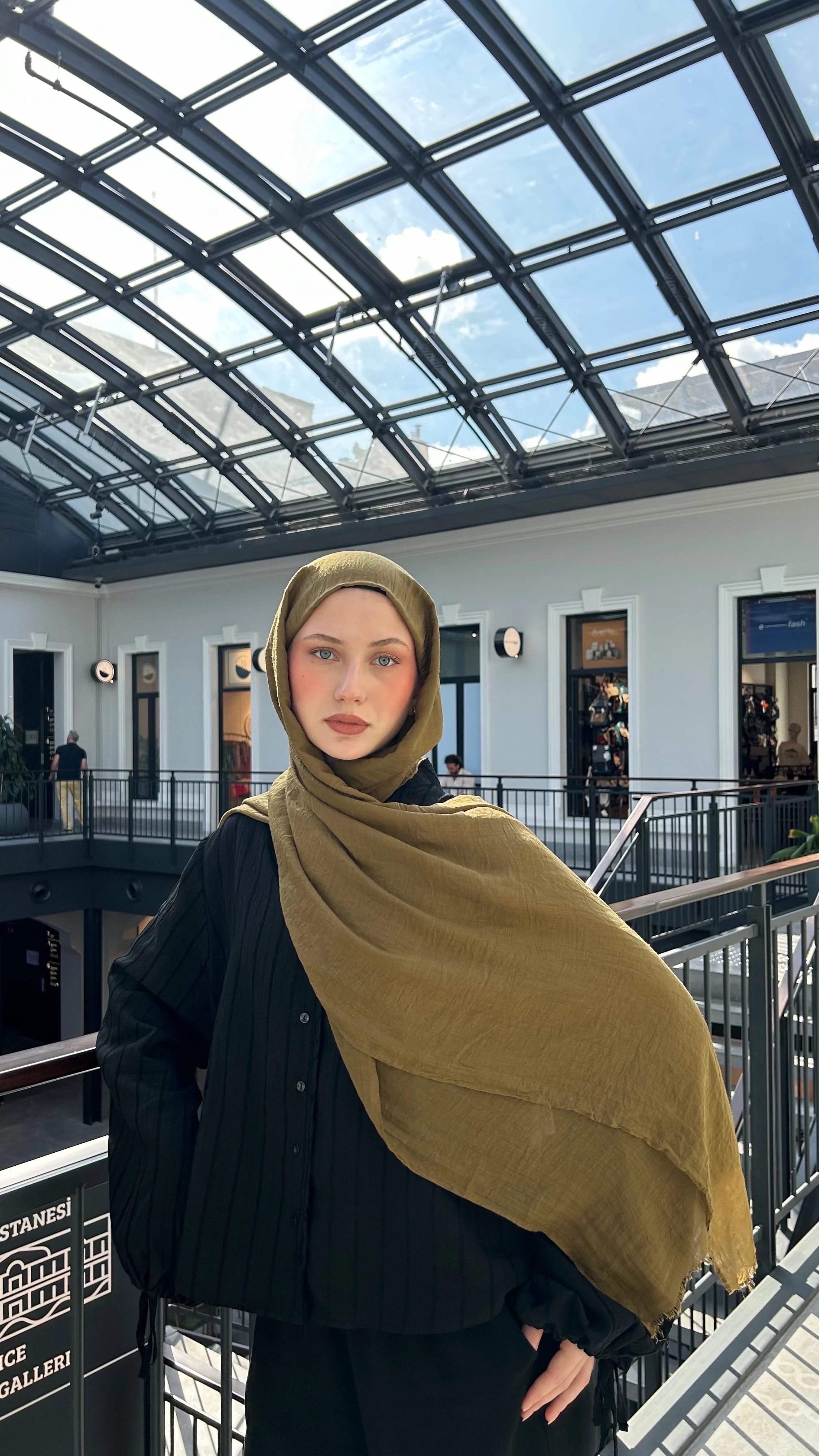 Dubai Pamuk Şal-Koyu Bronz