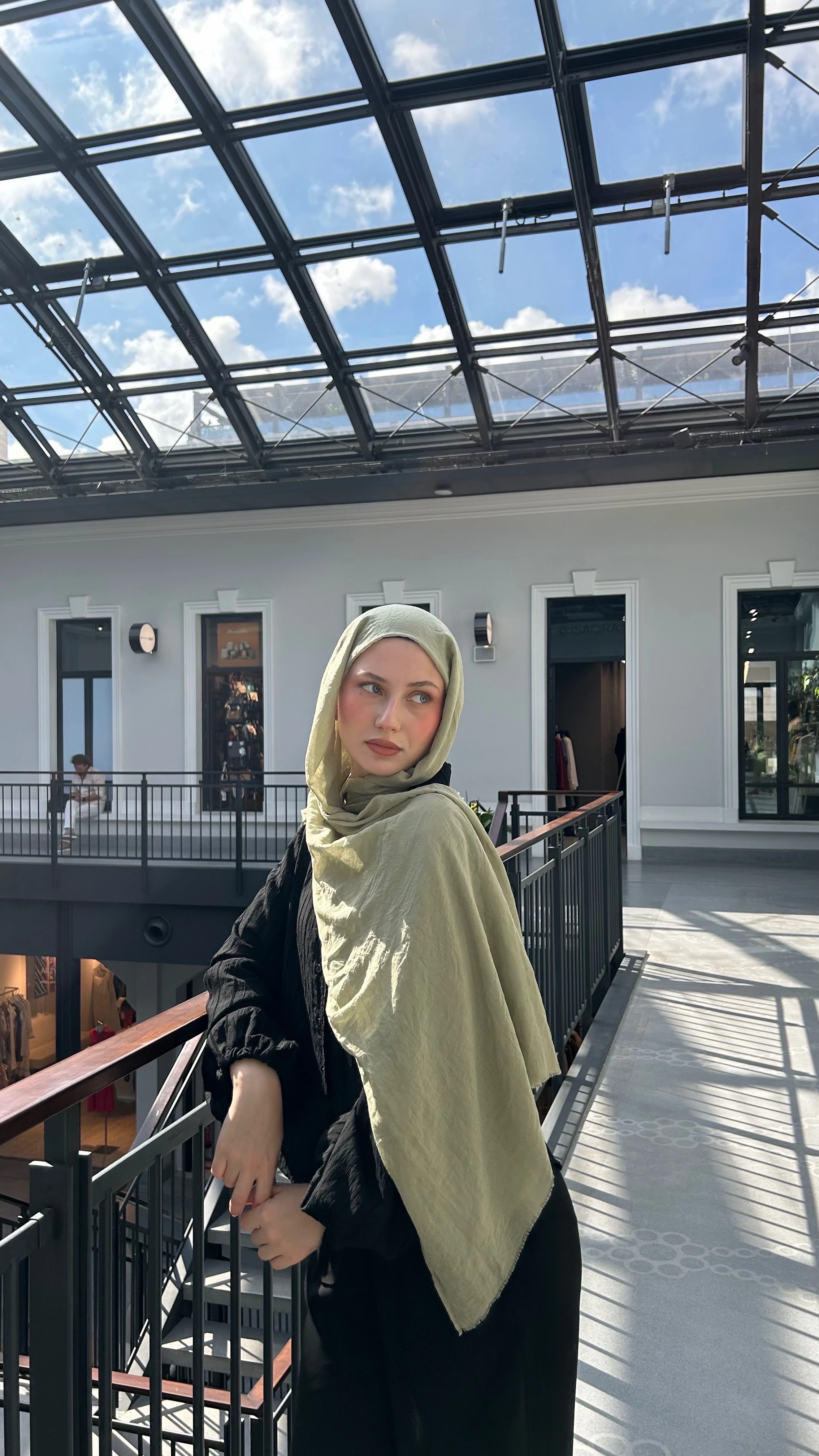 Dubai Pamuk Şal-Yeşil Çay