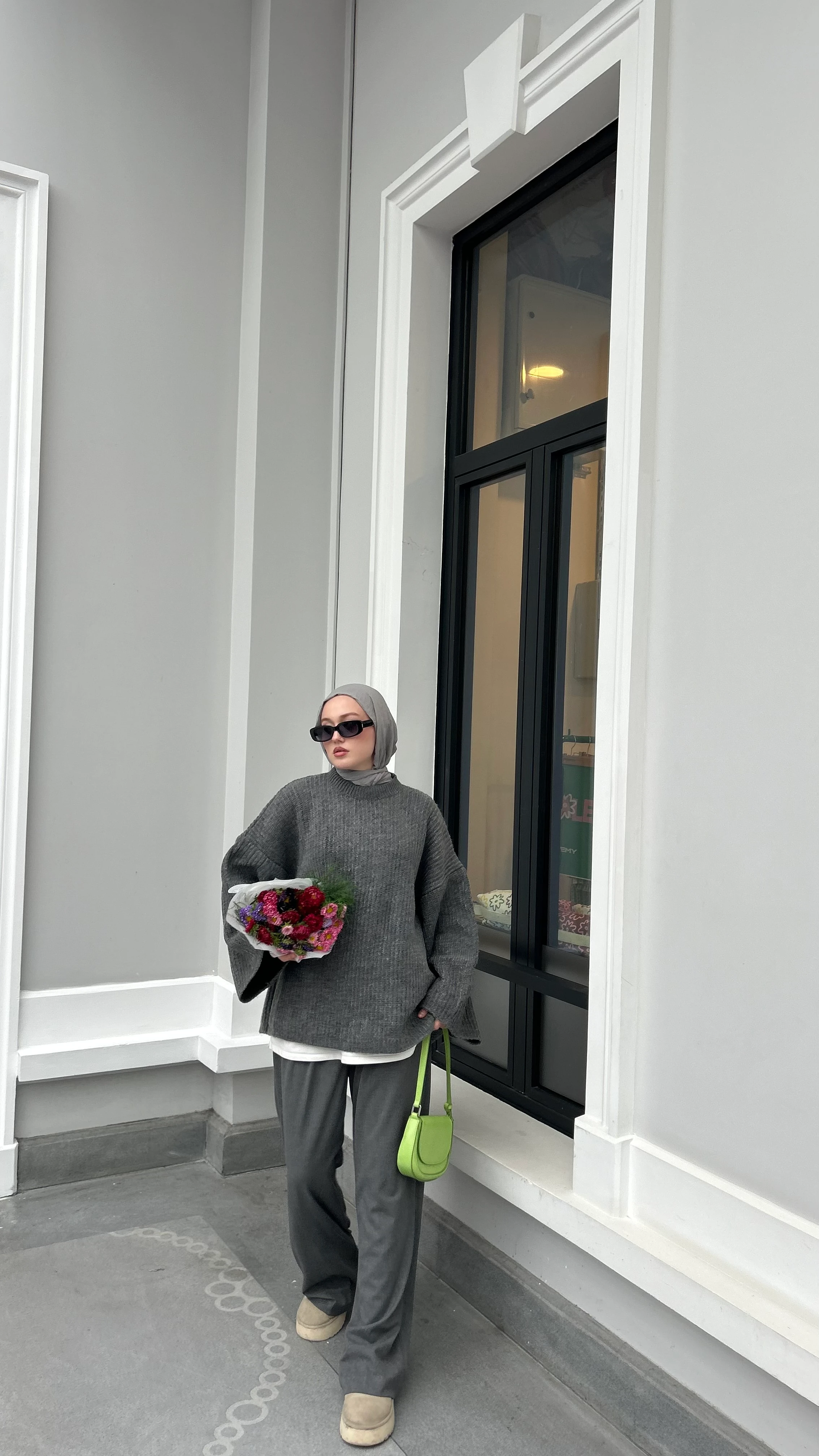 Gri Palazzo Pantolon