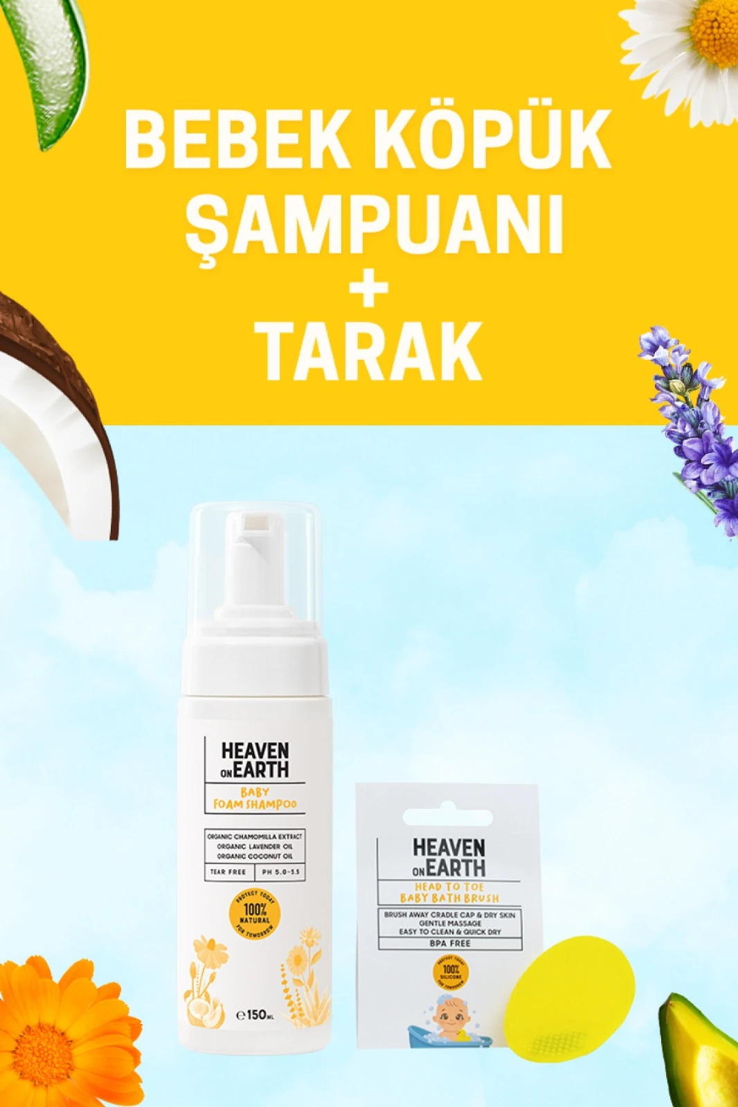 BEBEK KÖPÜK ŞAMPUANI VE KONAK TARAĞI SETİ