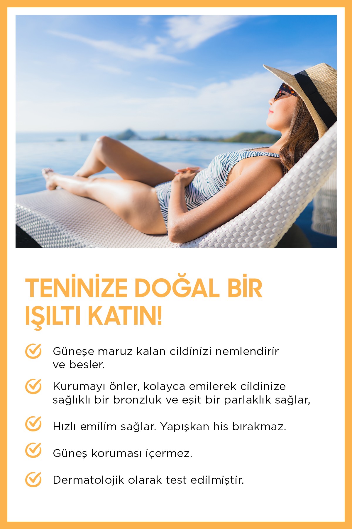 %100 Doğal ve organik içerikli Vegan Tanning Oil - Bronzlaştırıcı yağ 100 ml
