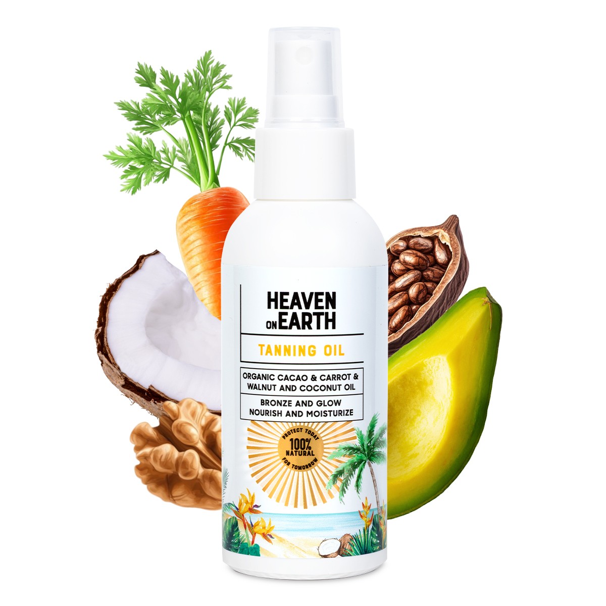 %100 Doğal ve organik içerikli Vegan Tanning Oil - Bronzlaştırıcı yağ 100 ml
