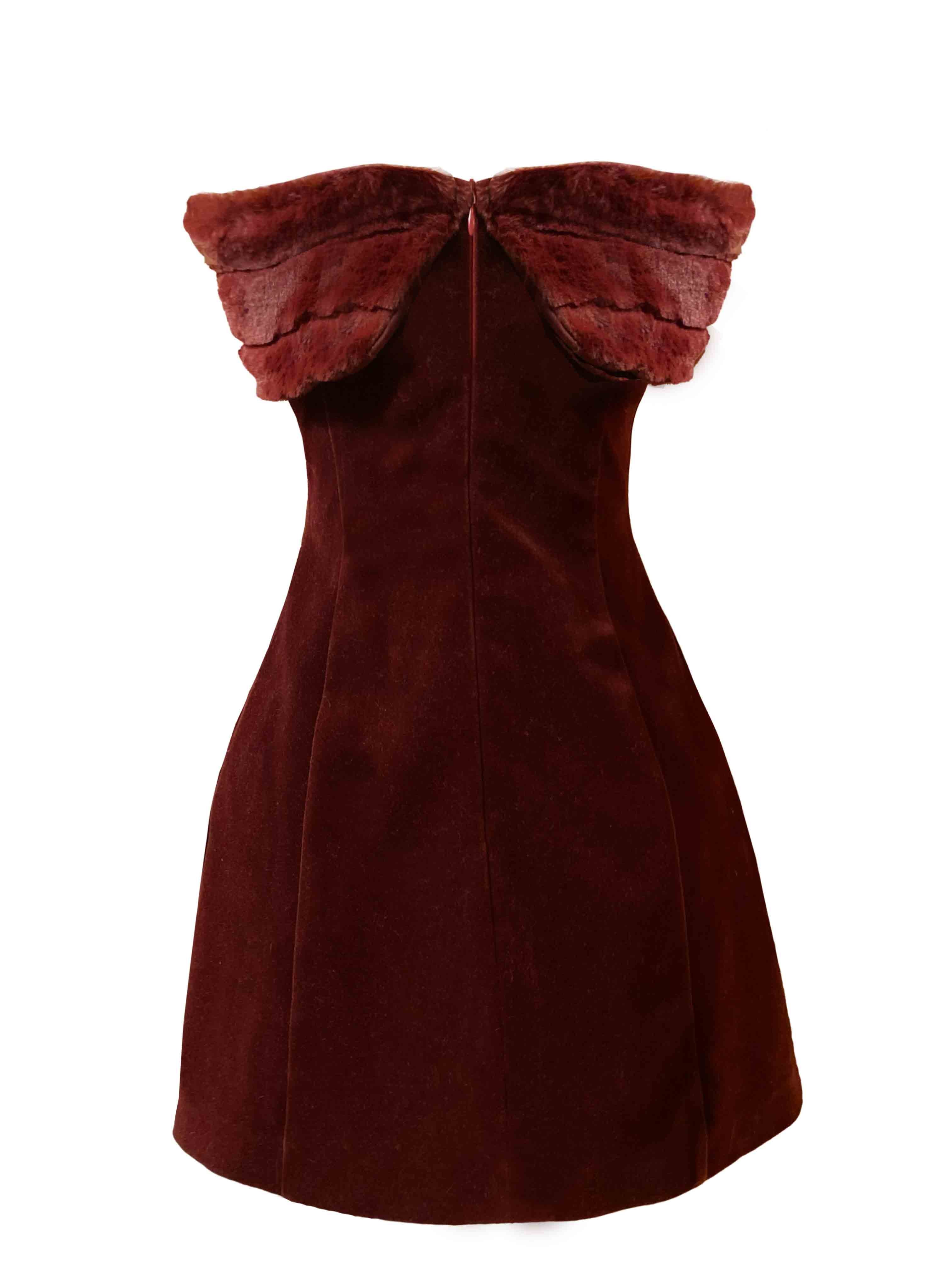 LYXA BURGUNDY MINI DRESS 