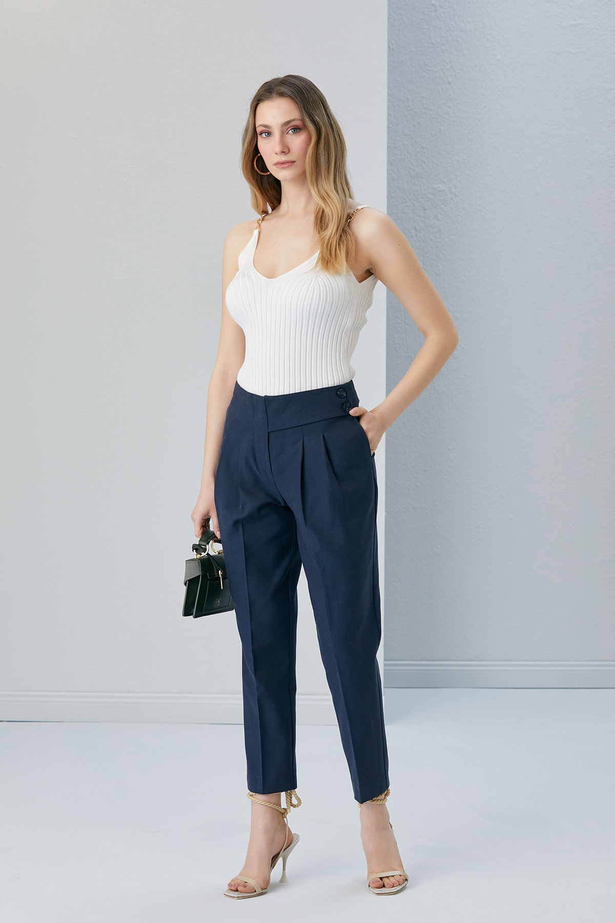 AİNA NAVY BLUE TROUSERS