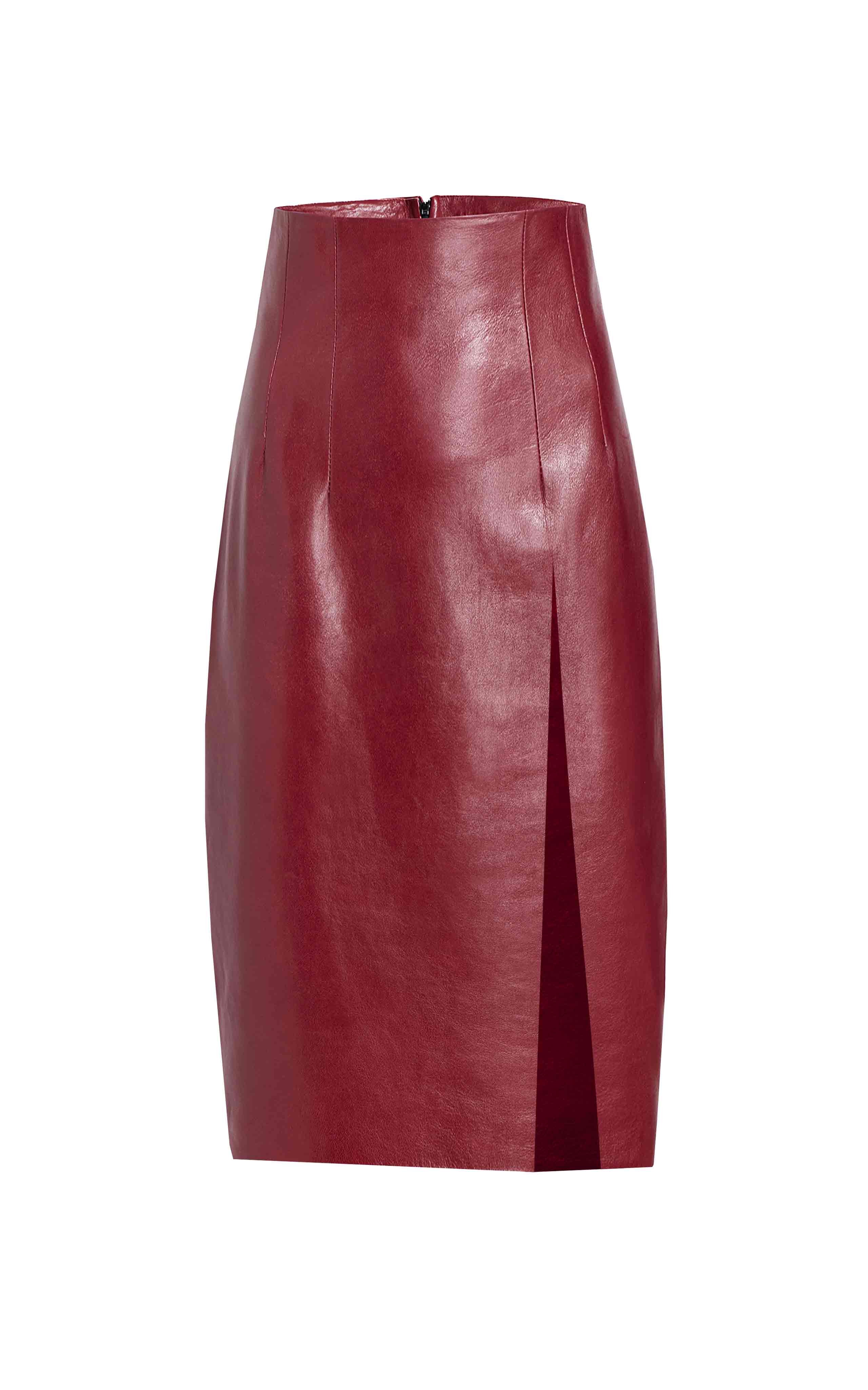 VACCIN MIDI LEATHER SKIRT