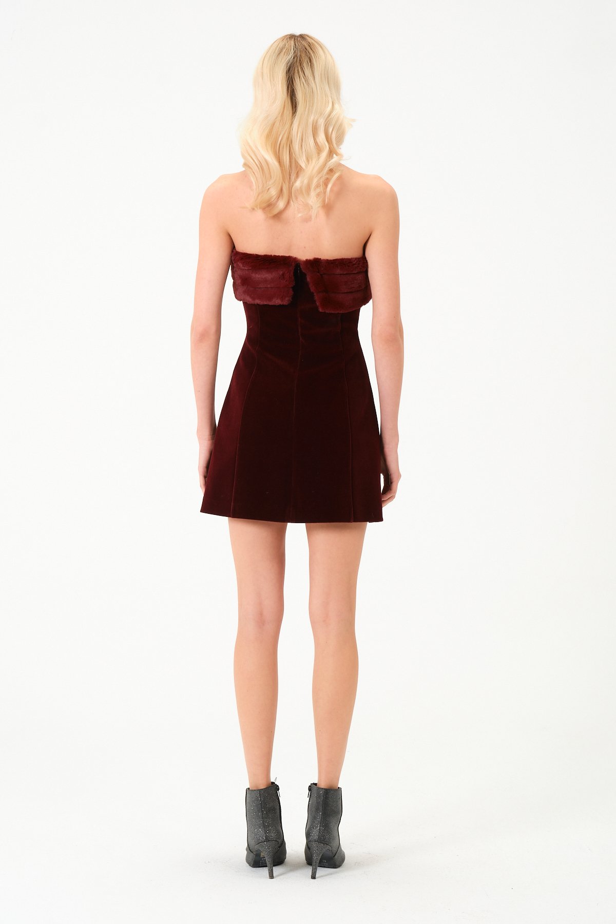 LYXA BURGUNDY MINI DRESS 