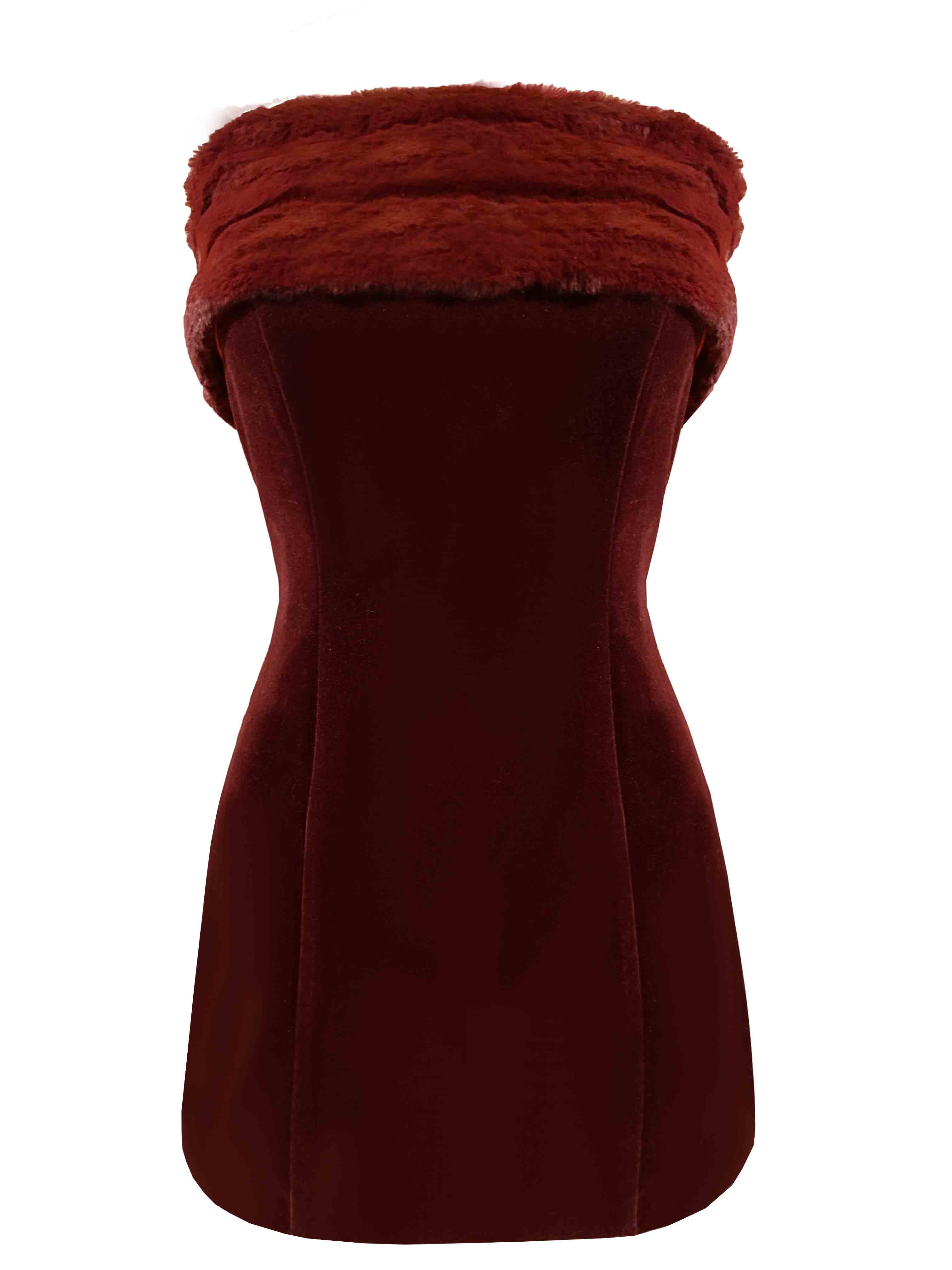 LYXA BURGUNDY MINI DRESS 