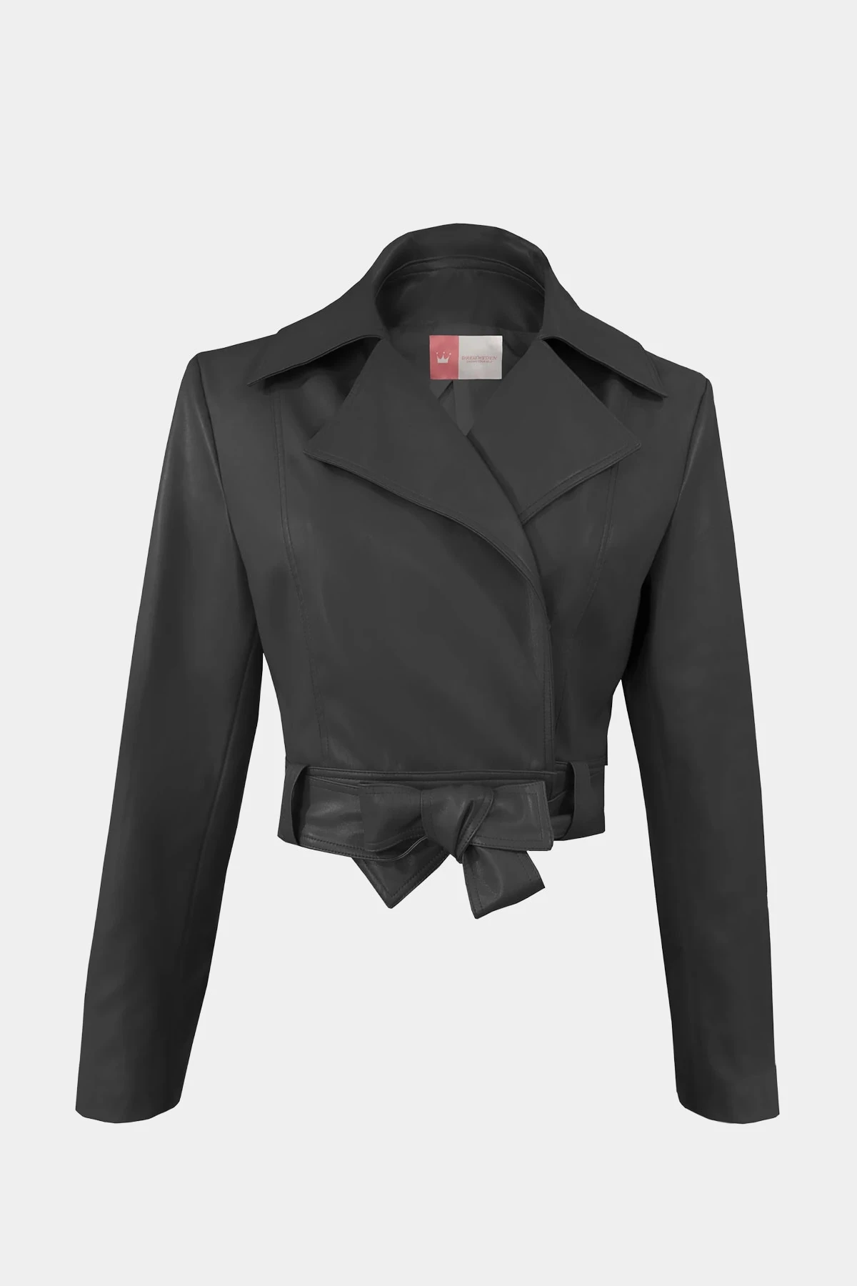 VİNDA SİYAH VEGAN DERİ CEKET 