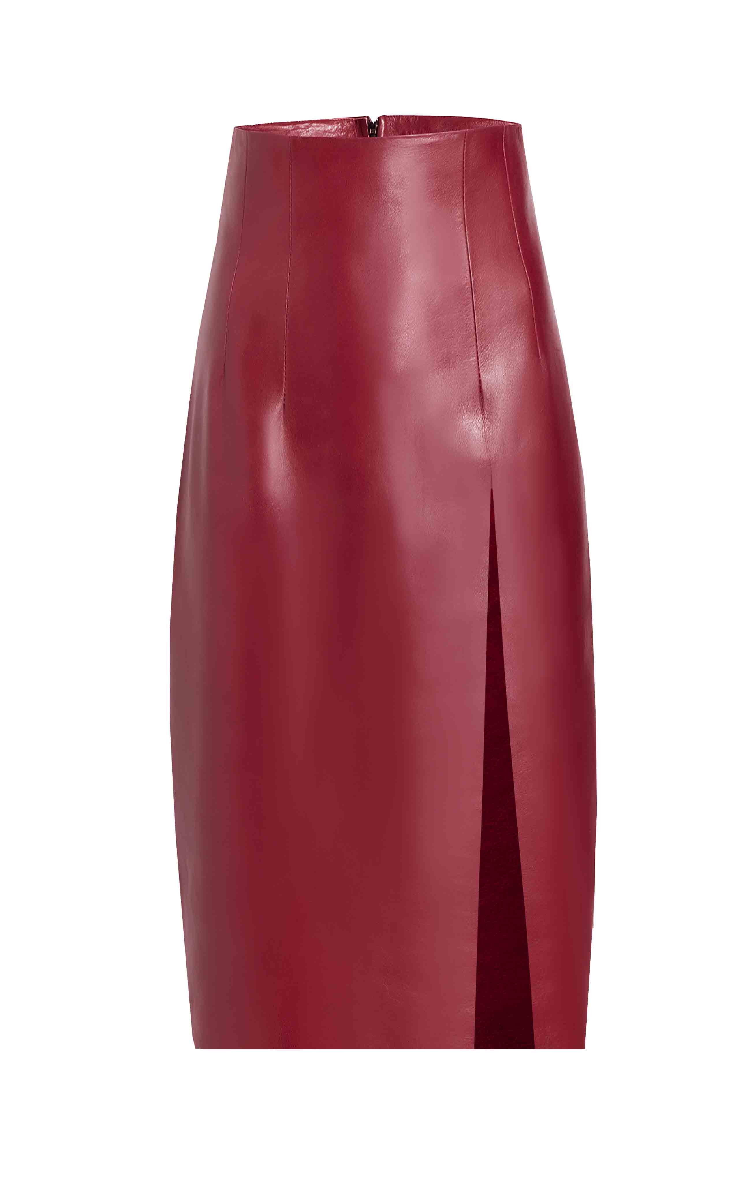 VACCIN MIDI LEATHER SKIRT