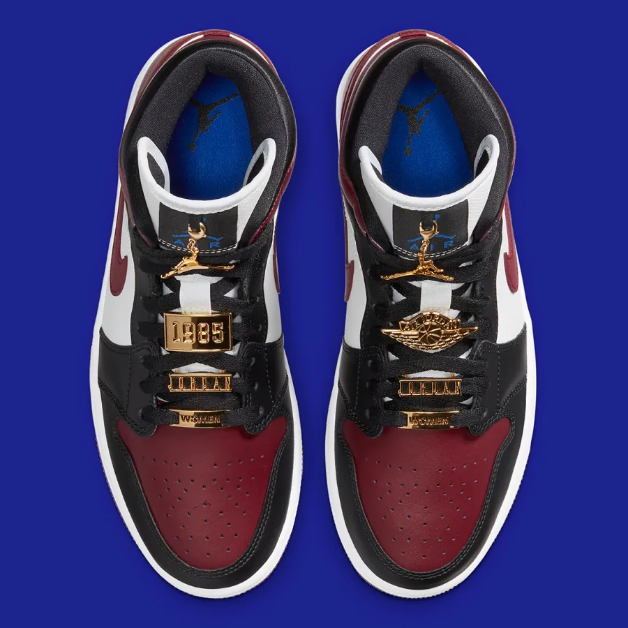 Jordan 1 Mid Maroon Gold Pendants
