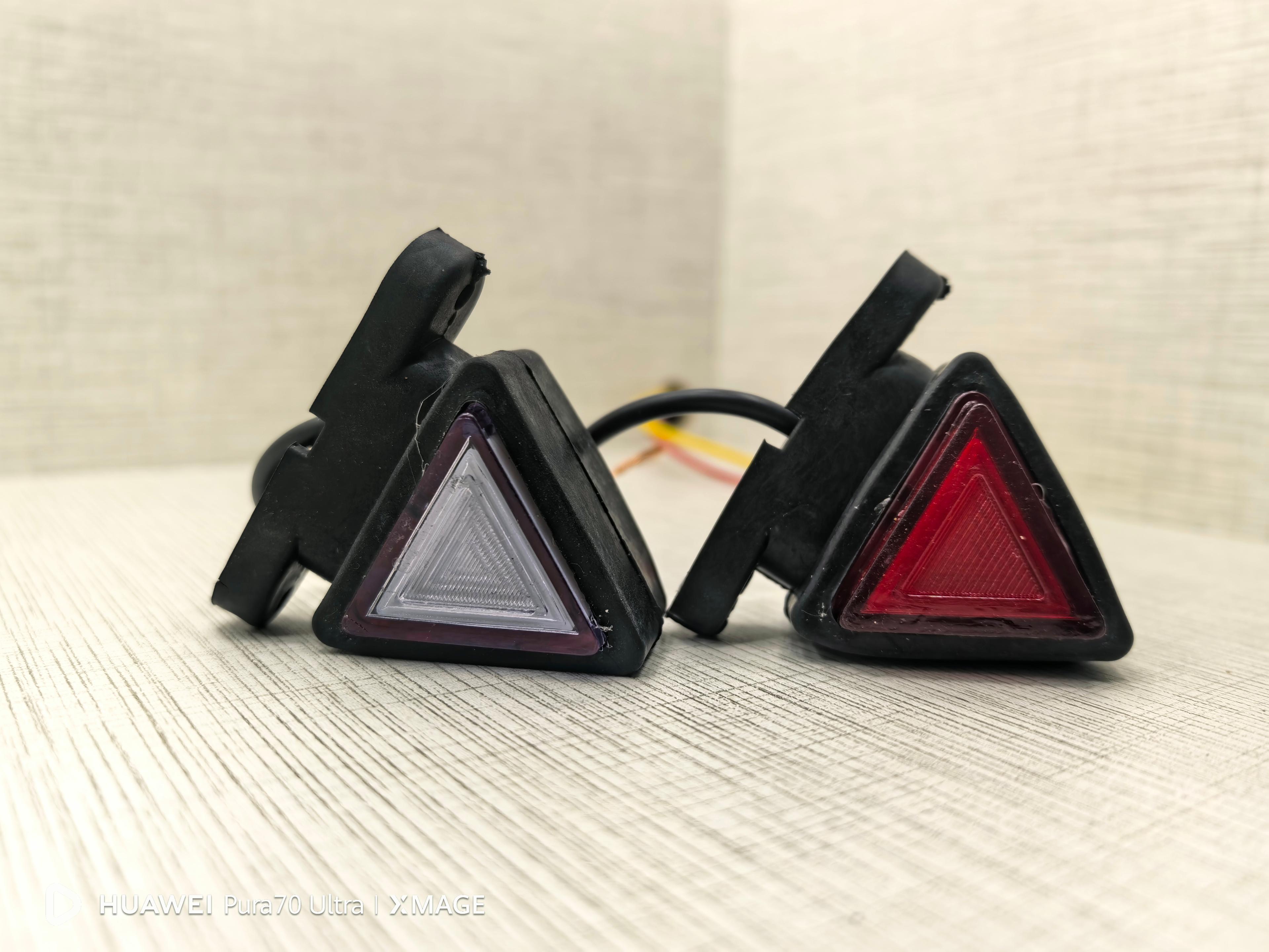 Neon Led Mini Üçgen Takoz Lamba 12-24V Kırmızı - Beyaz