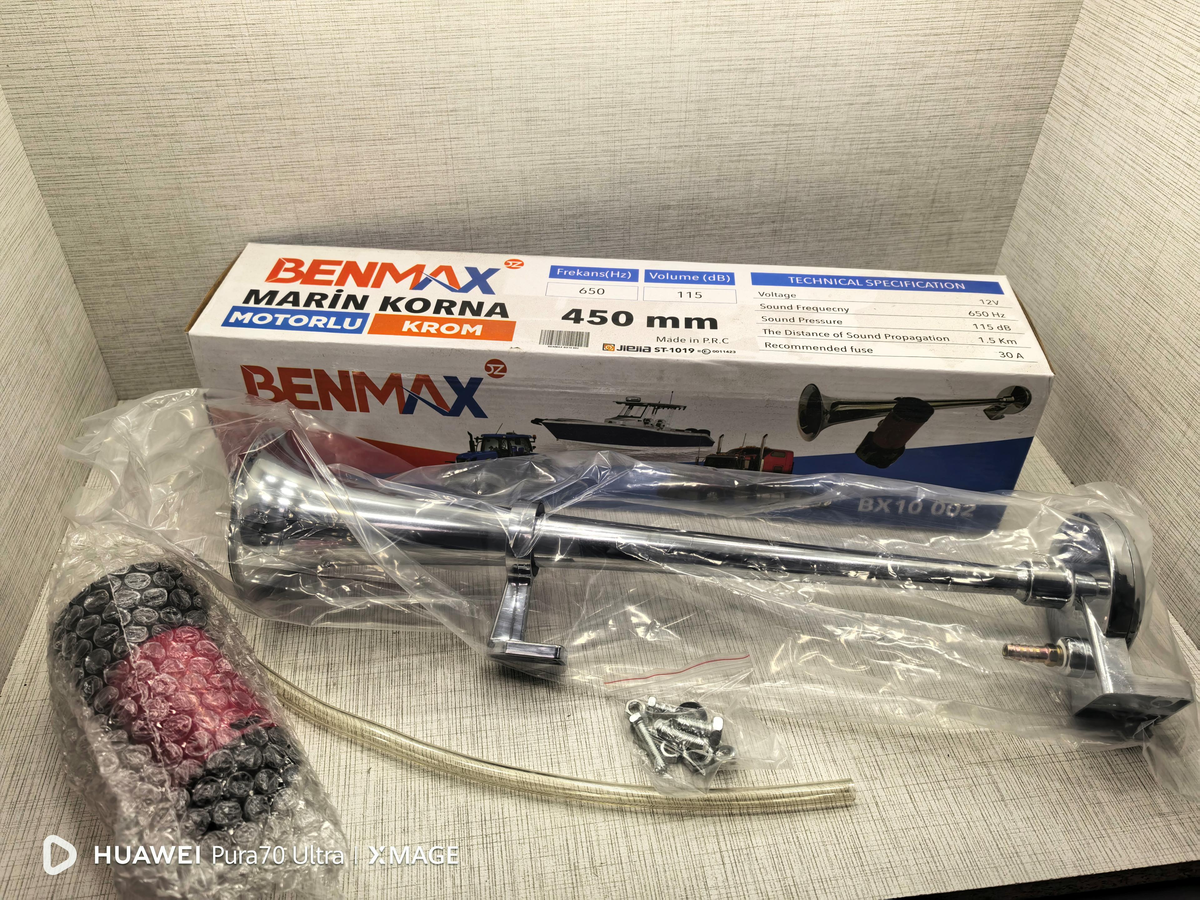12V Gemi Kornası Krom Havalı Korna Marin Korna
