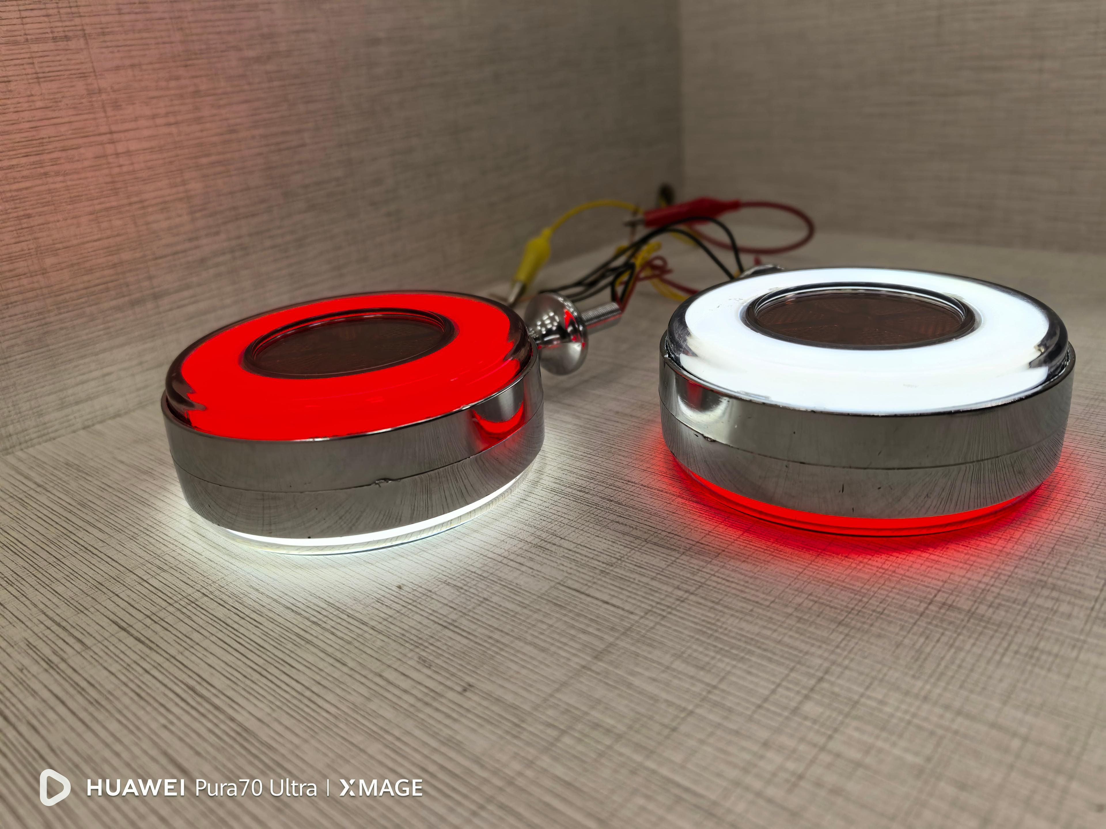 Ayna Altı Küpe Led Neon Krom Gövdeli Sinyalli Kırmızı - Beyaz 12V