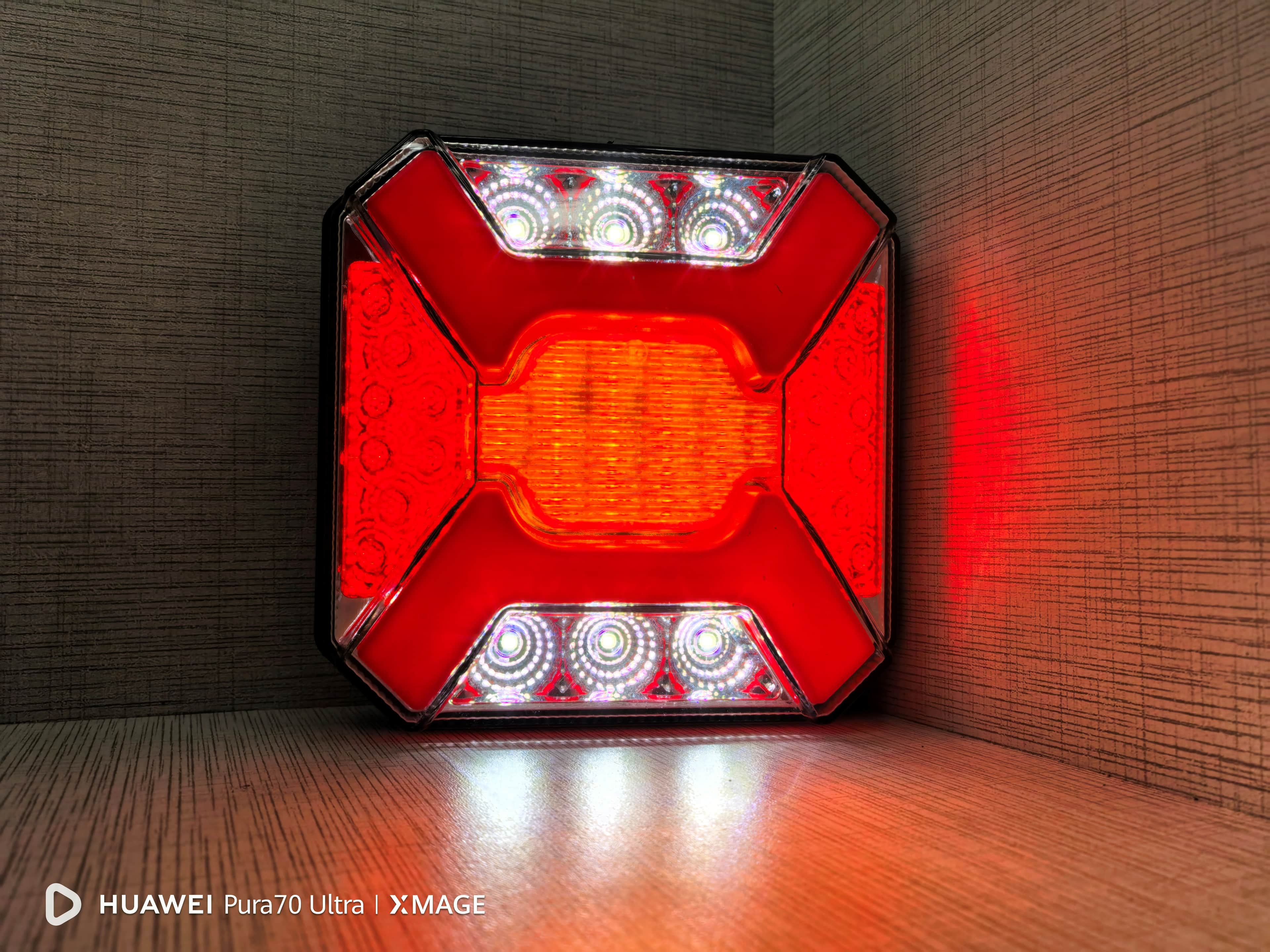 Neon LED Stop Lambası Kare Hamburger Angel Model 12-24V