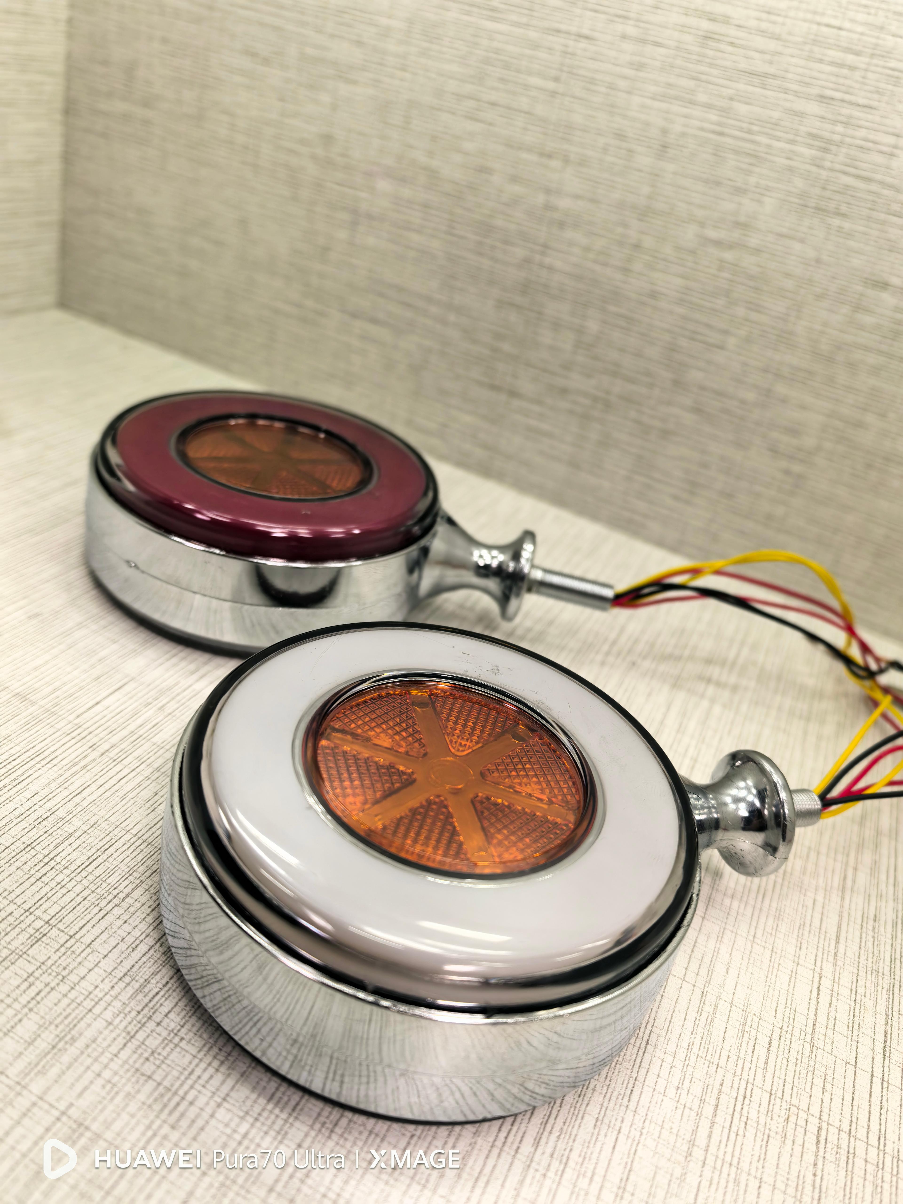 Ayna Altı Küpe Led Neon Krom Gövdeli Sinyalli Kırmızı - Beyaz 12V