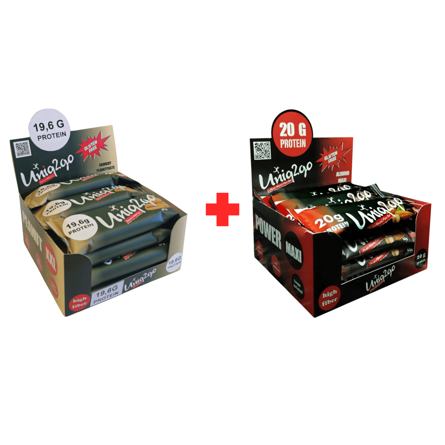Fıstıklı Proteinli Bar XXL 67g 12 adet + Bademli Power Maxi Proteinli Bar  65g 12 adet (24 Adet)