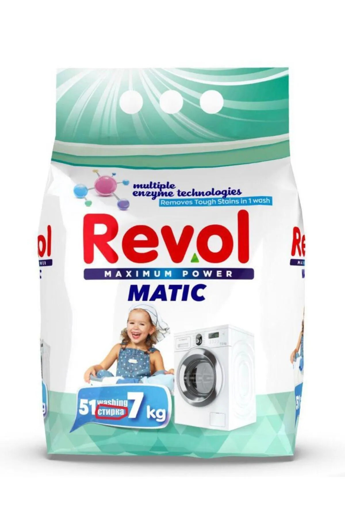 Revol Matik Toz Deterjan Beyaz Ve Renkli 51 Yıkama 7 kg (100 lü) toptan