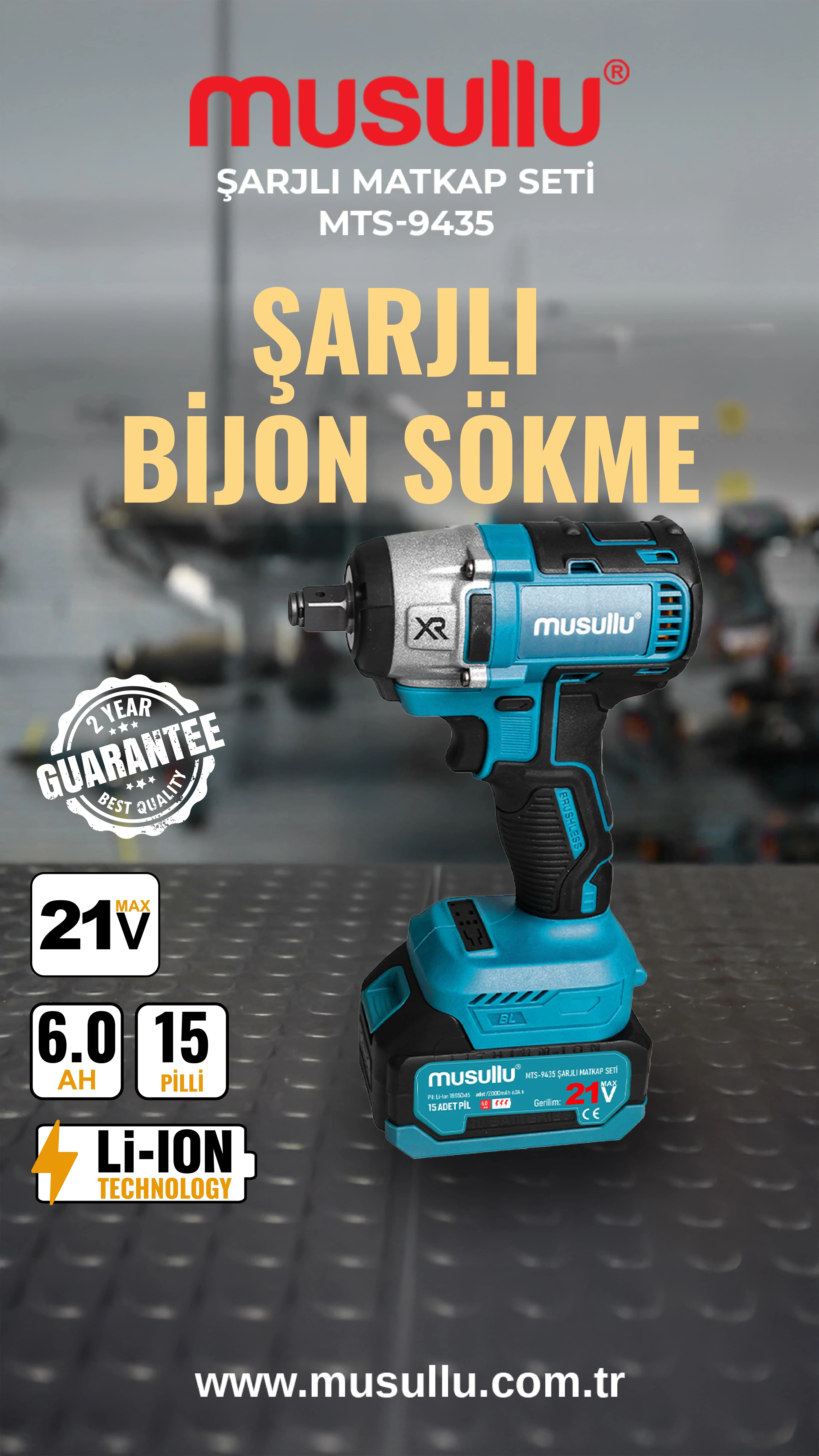 Musullu MTS-9435 Şarjlı Matkap Seti