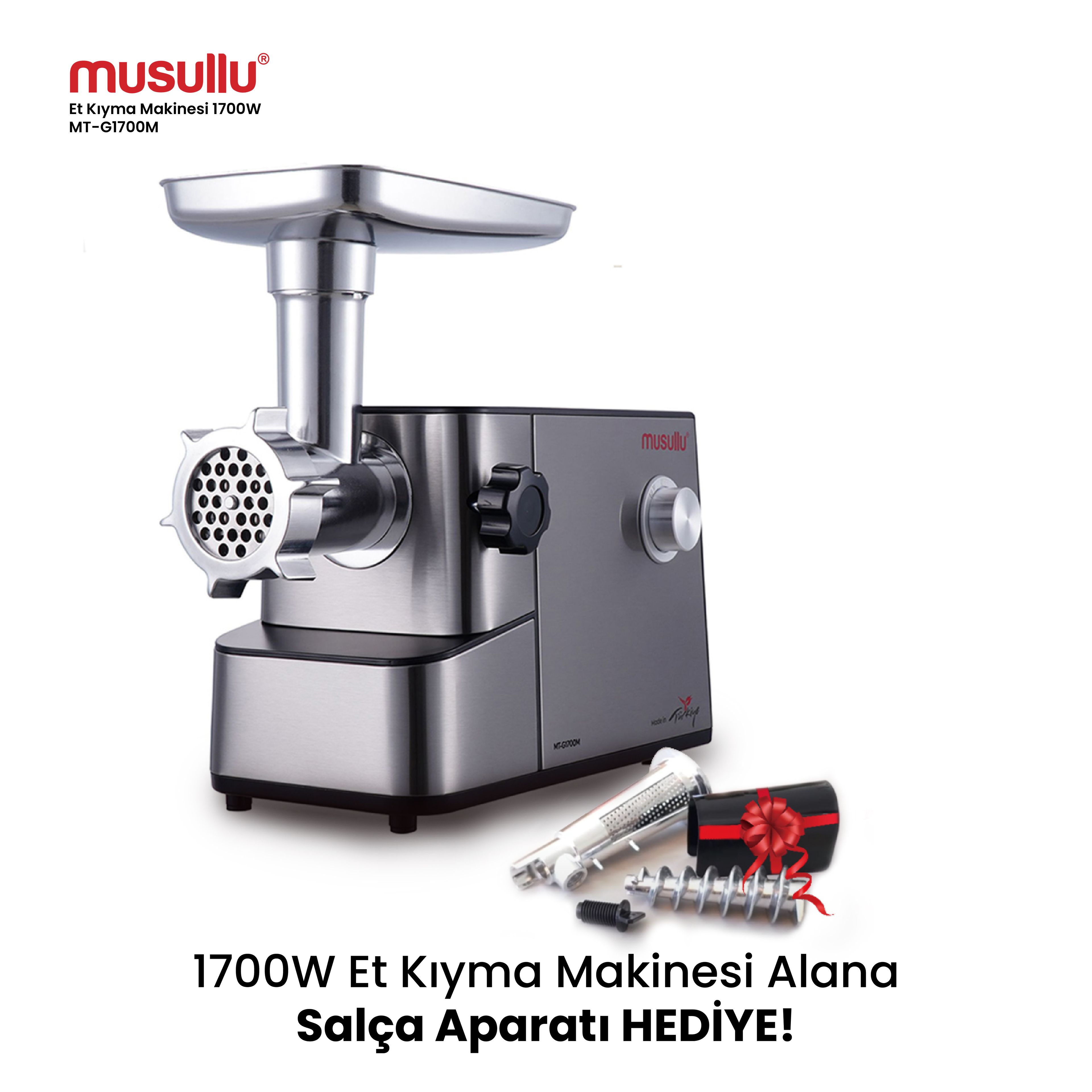 Musullu 1700W mt-g1700m Et Kıyma Makinesi