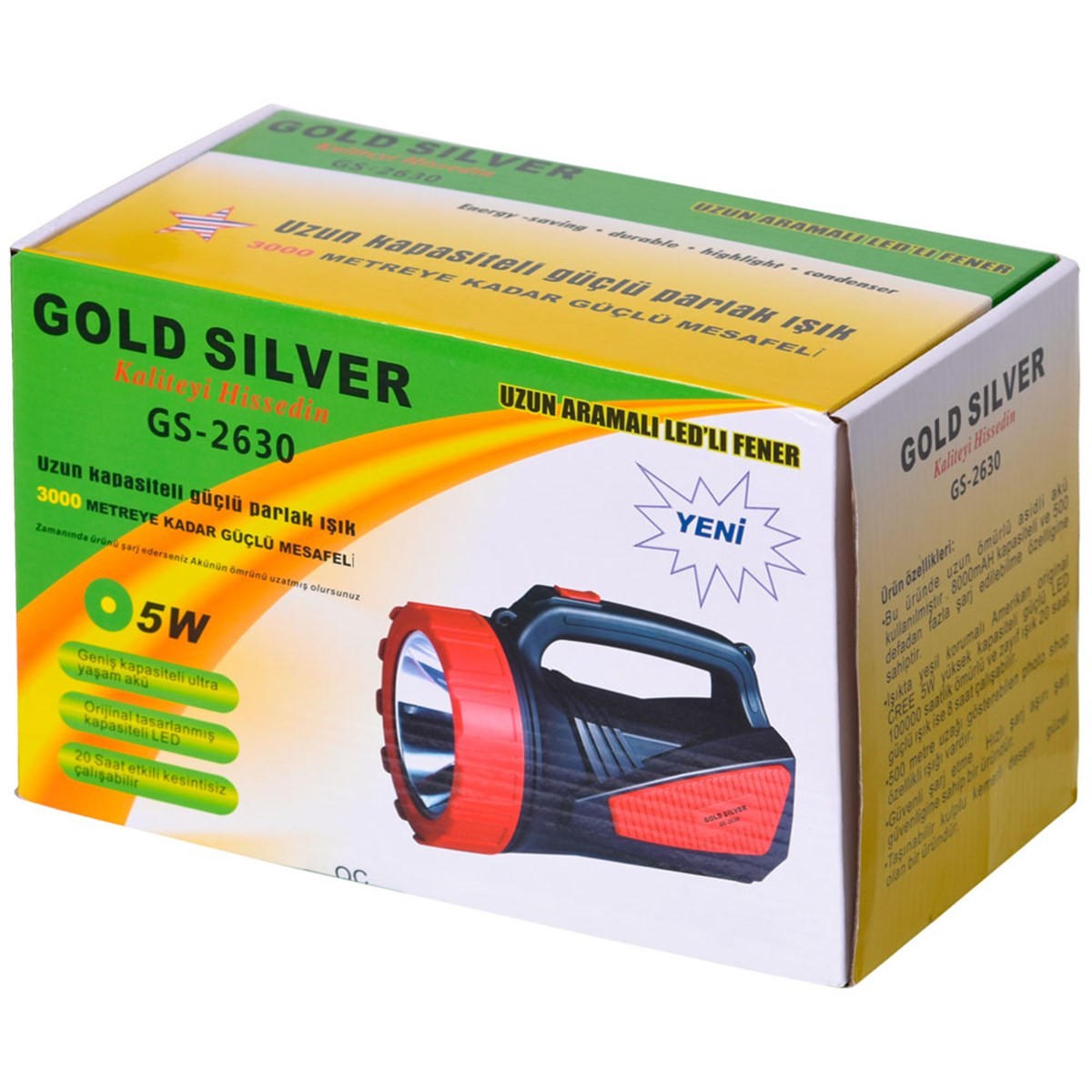 Gold Silver Gs-2630 Şarjlı Fener