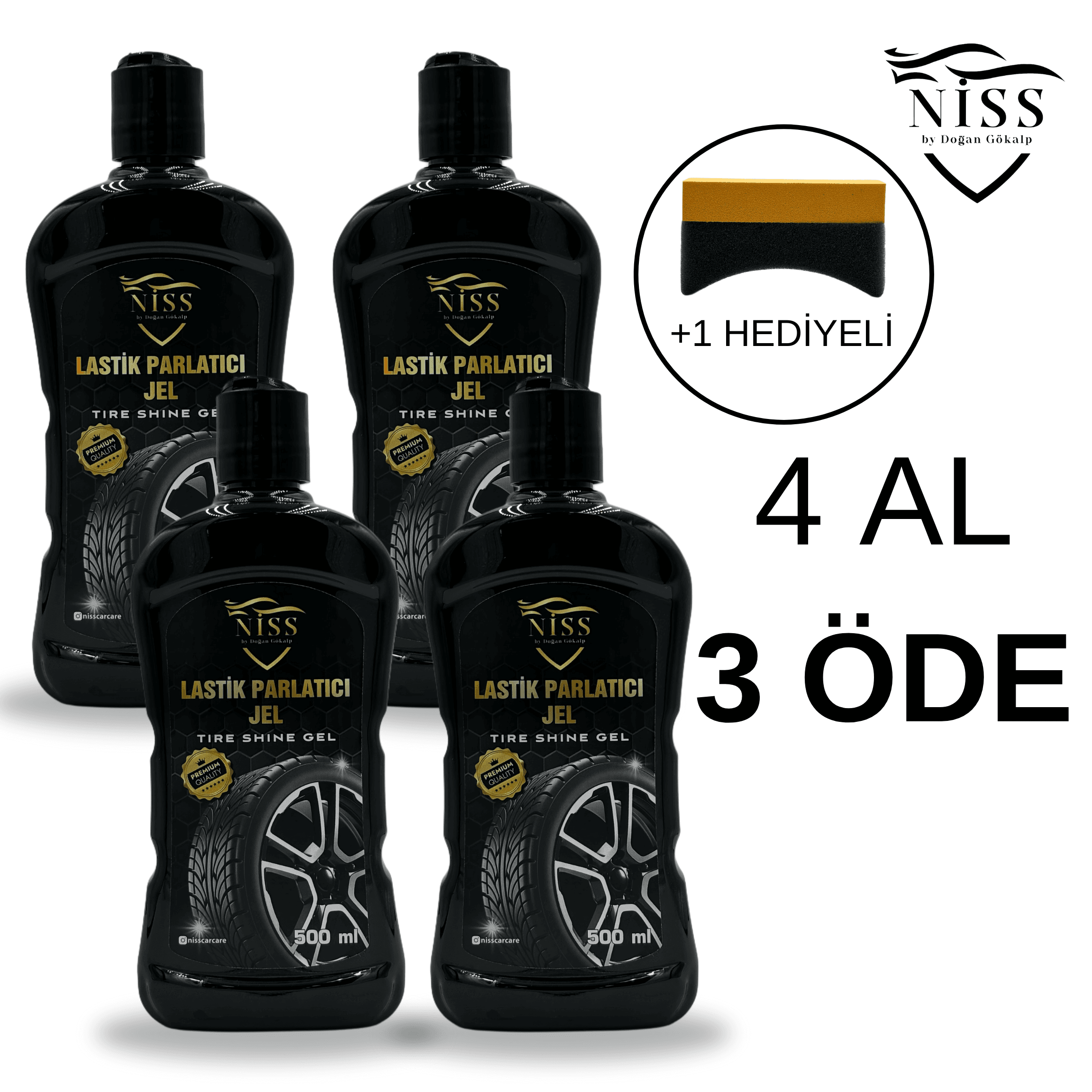 4 Adet Lastik Parlatıcı Jel 500ml