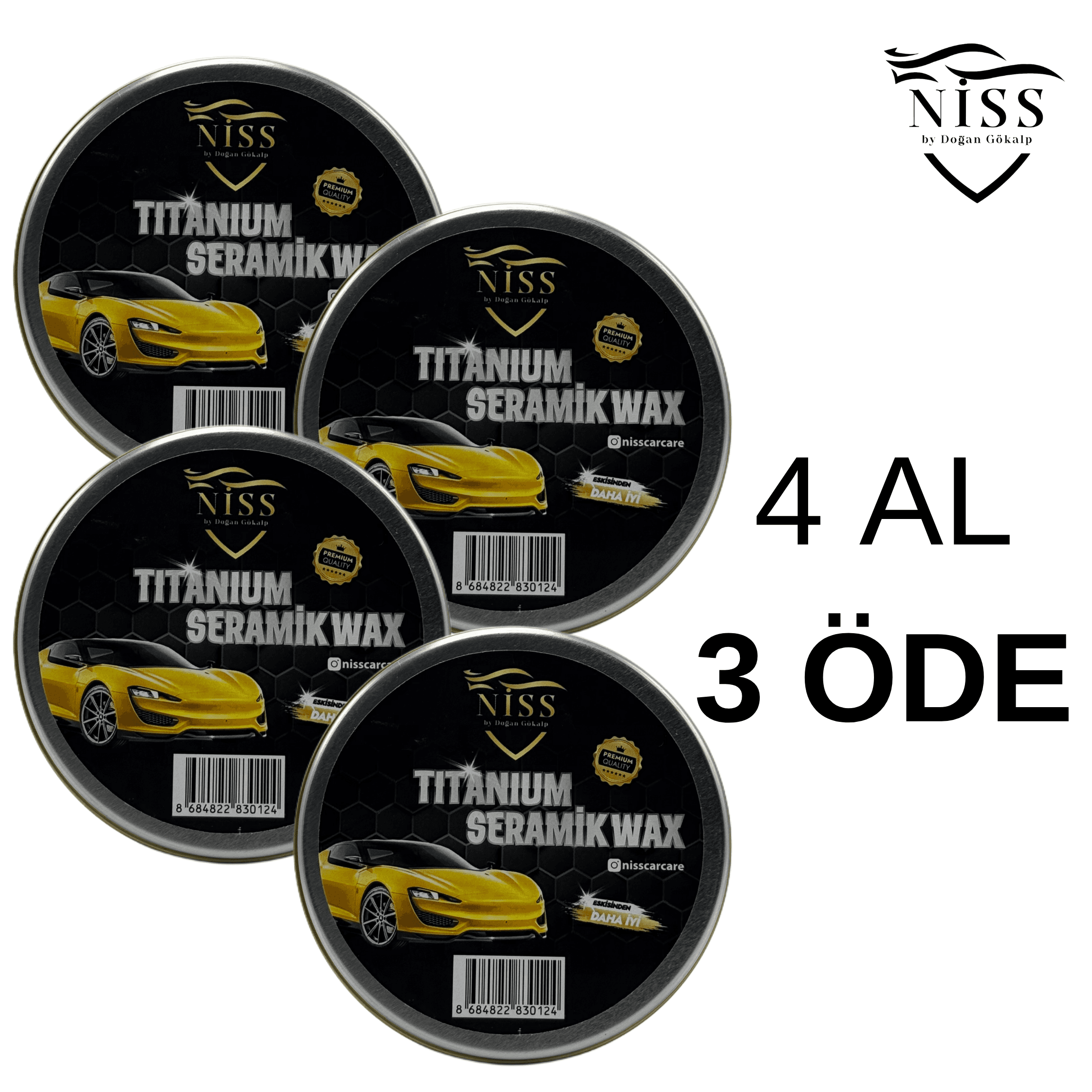 4 Adet Titanium Seramik Wax 200ml