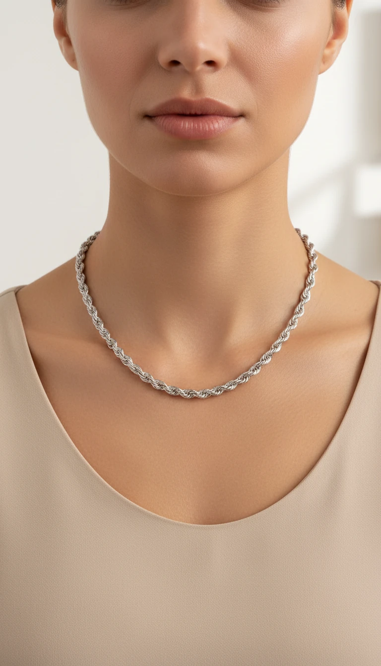 Gümüş Rengi Burma Kolye