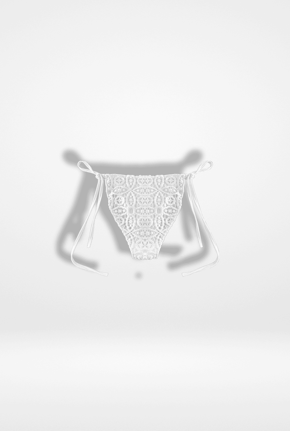 Beyaz Dantel Bağcıklı Bikini Altı