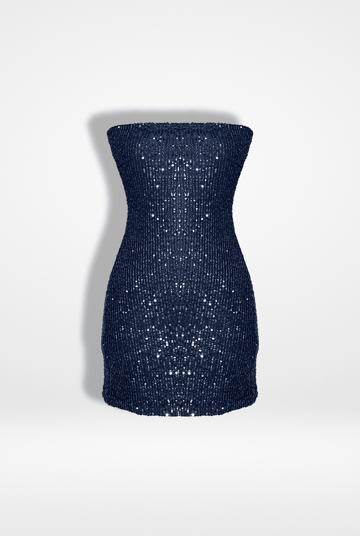 Lacivert Mini Pul Payet Straplez Elbise