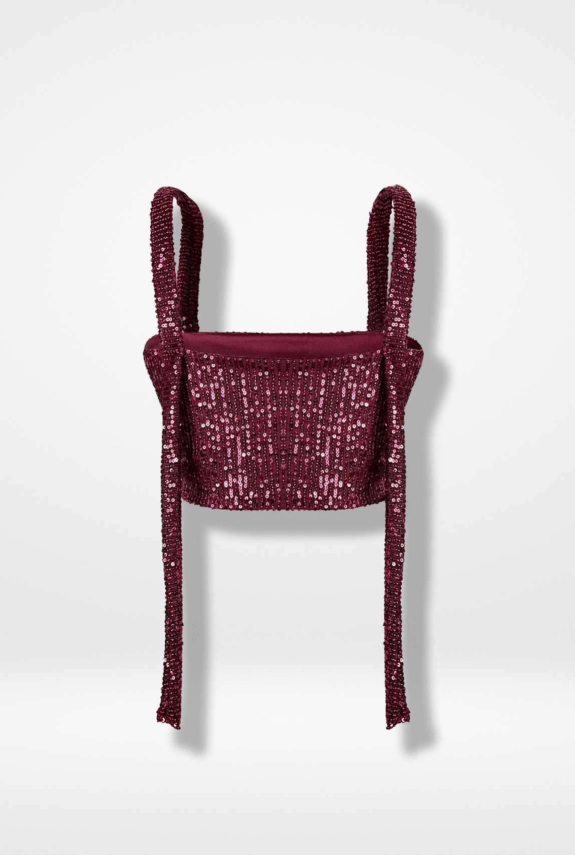 Bordo Pul Payet Askılı Crop