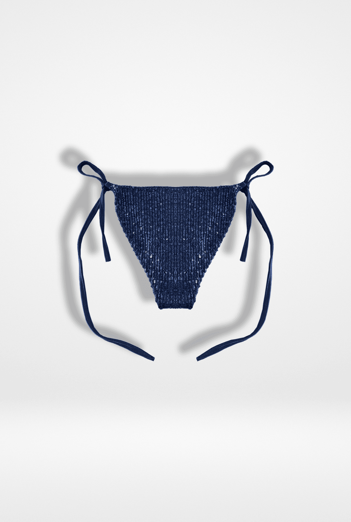 Lacivert Pul Payet Bağcıklı Bikini Altı