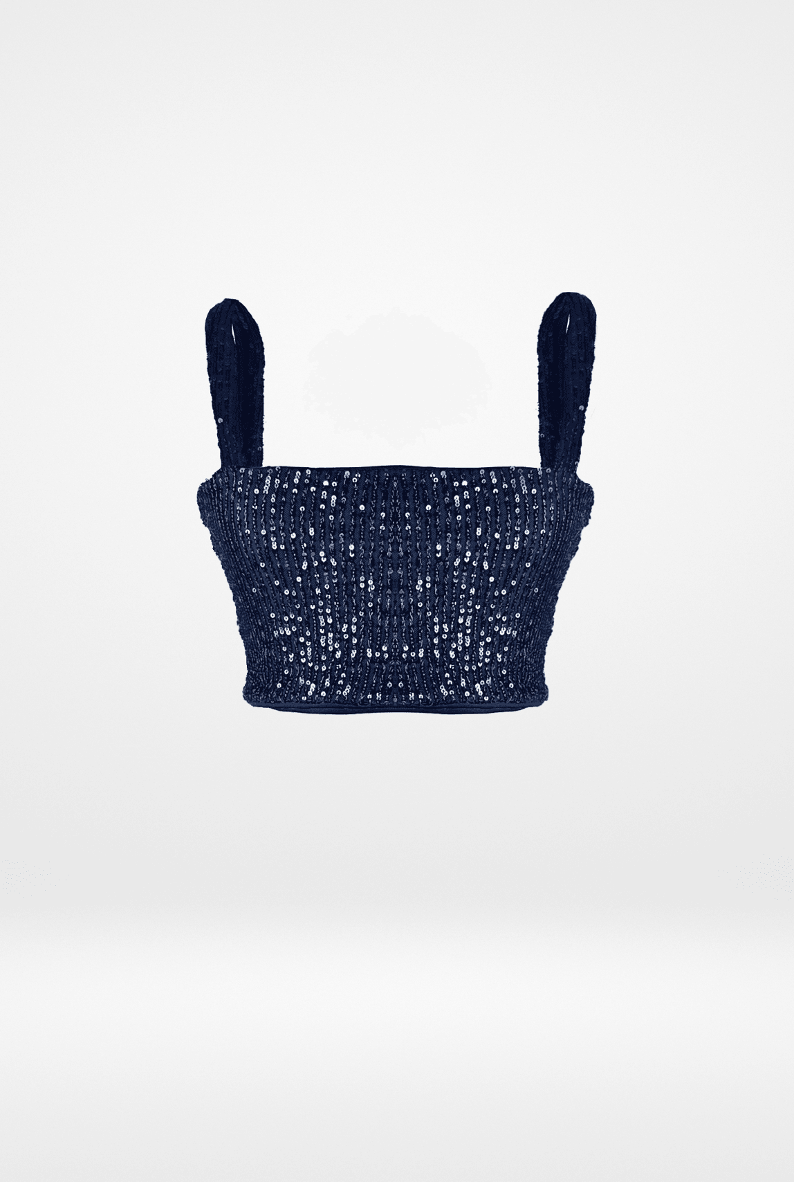 Lacivert Pul Payet Askılı Crop