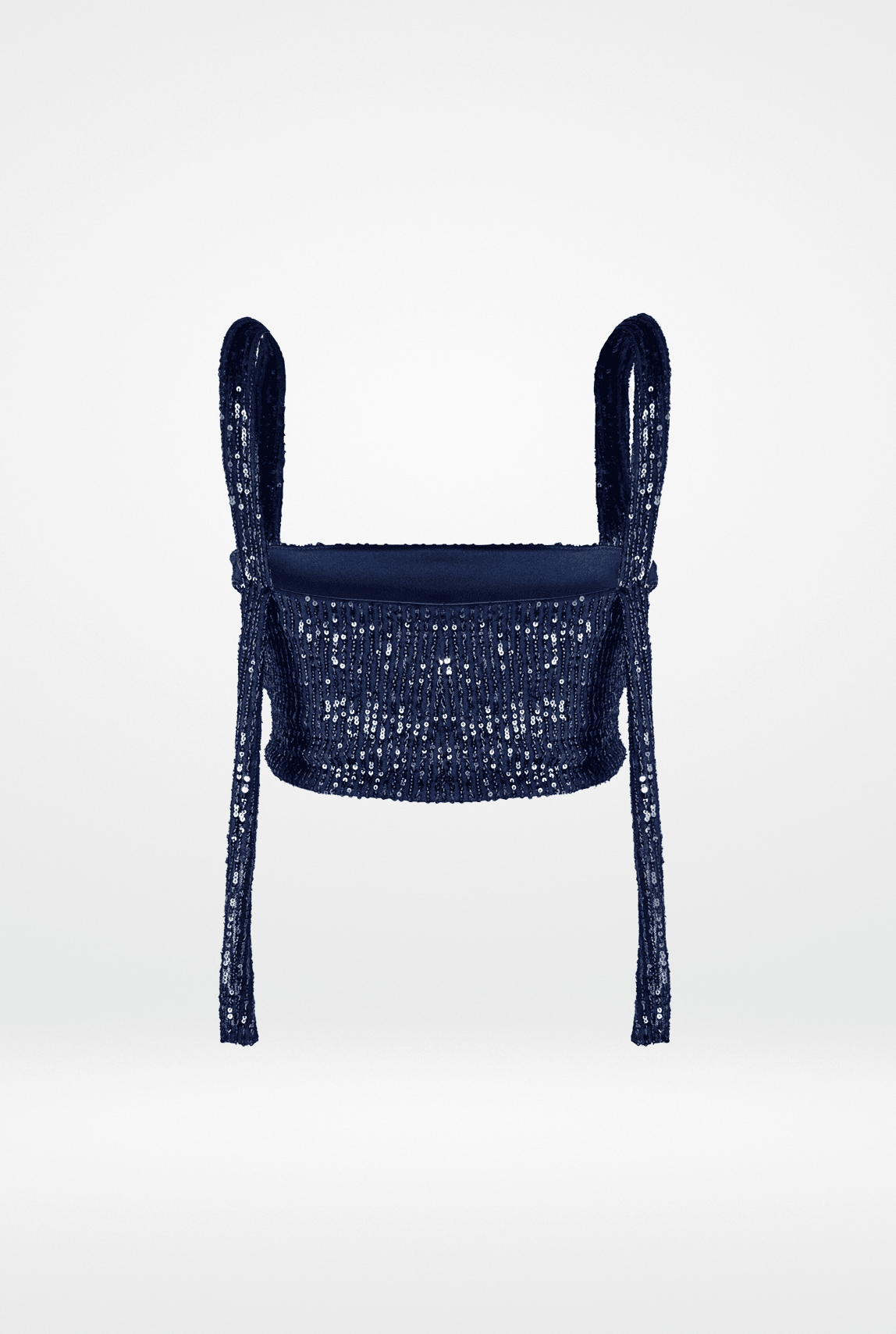 Lacivert Pul Payet Askılı Crop
