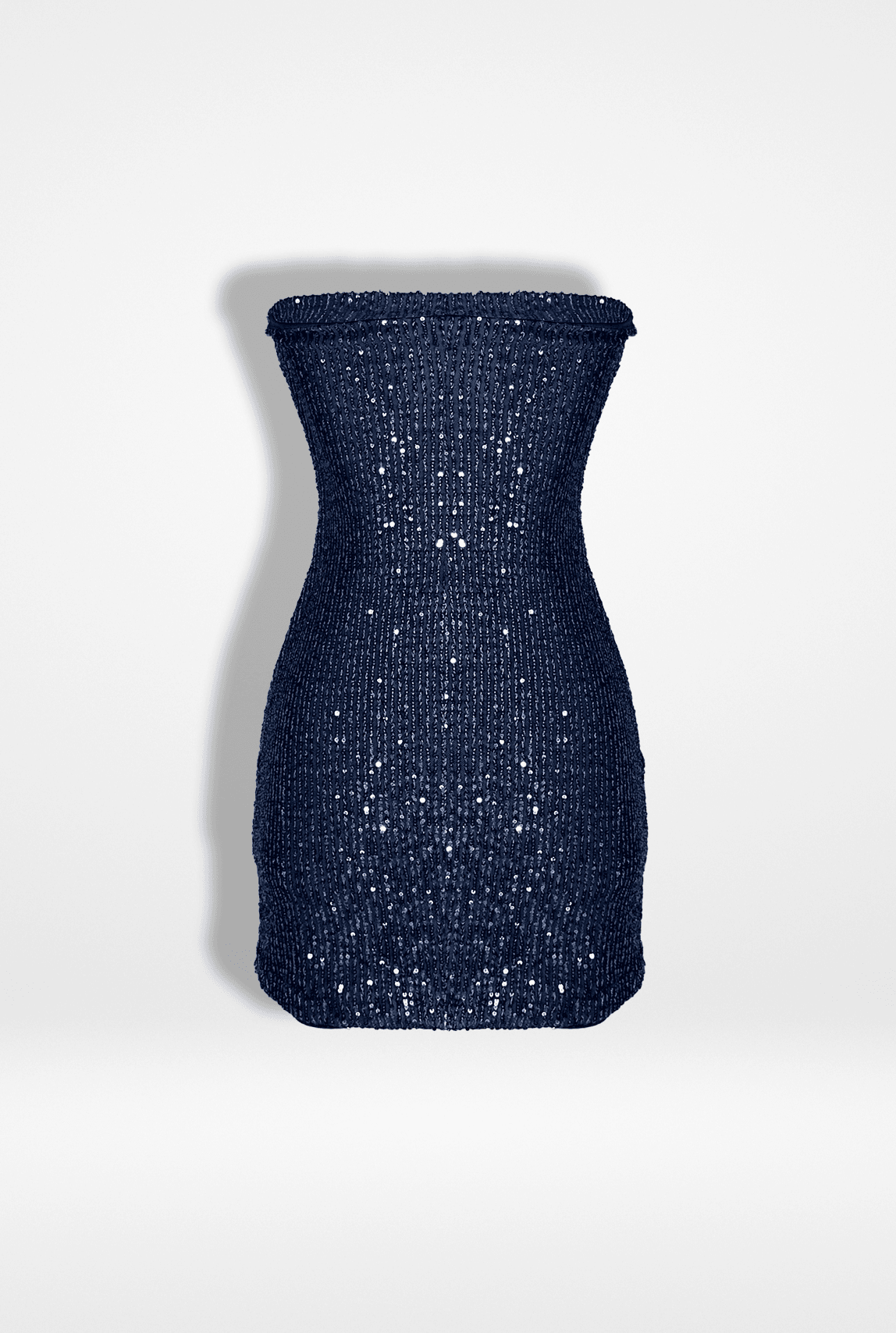 Lacivert Mini Pul Payet Straplez Elbise