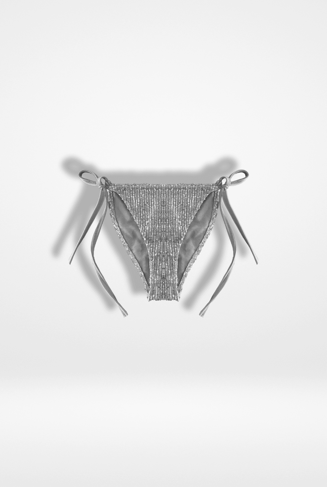 Gümüş Pul Payet Bağcıklı Bikini Altı