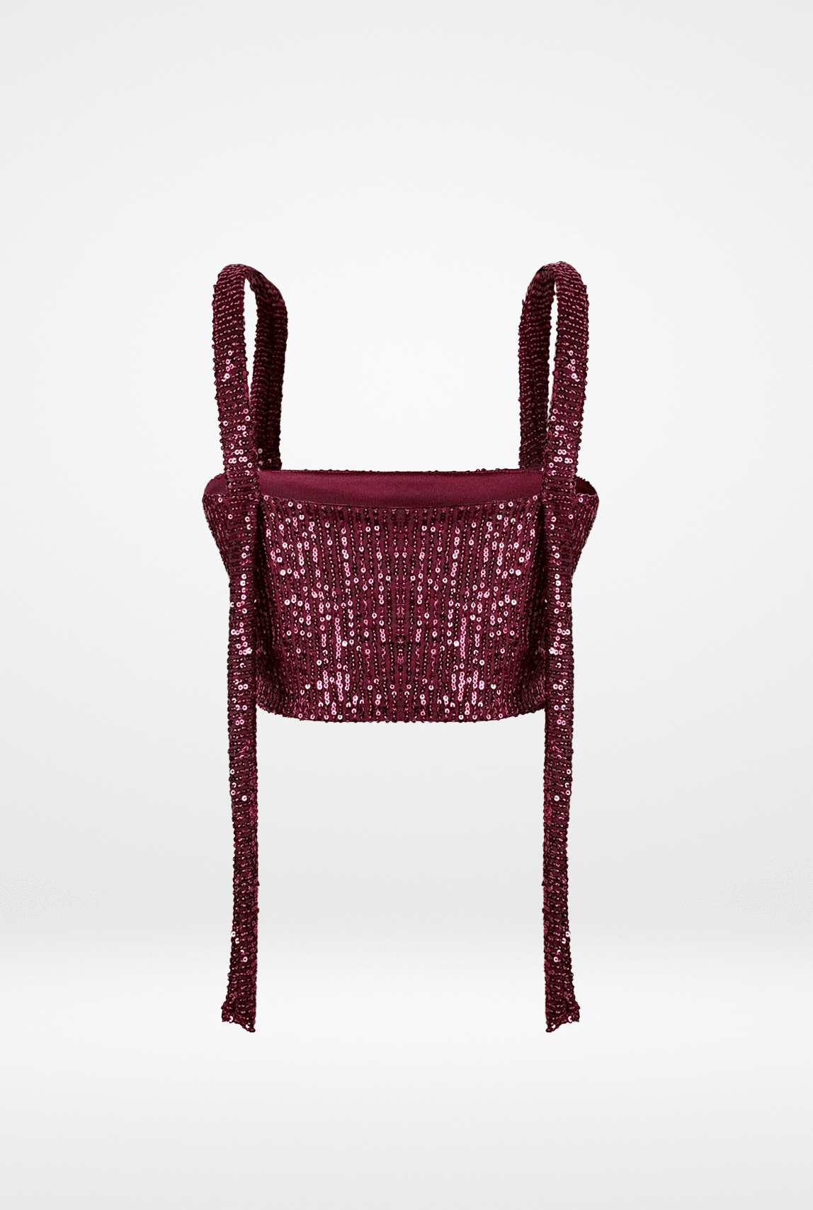Bordo Pul Payet Askılı Crop