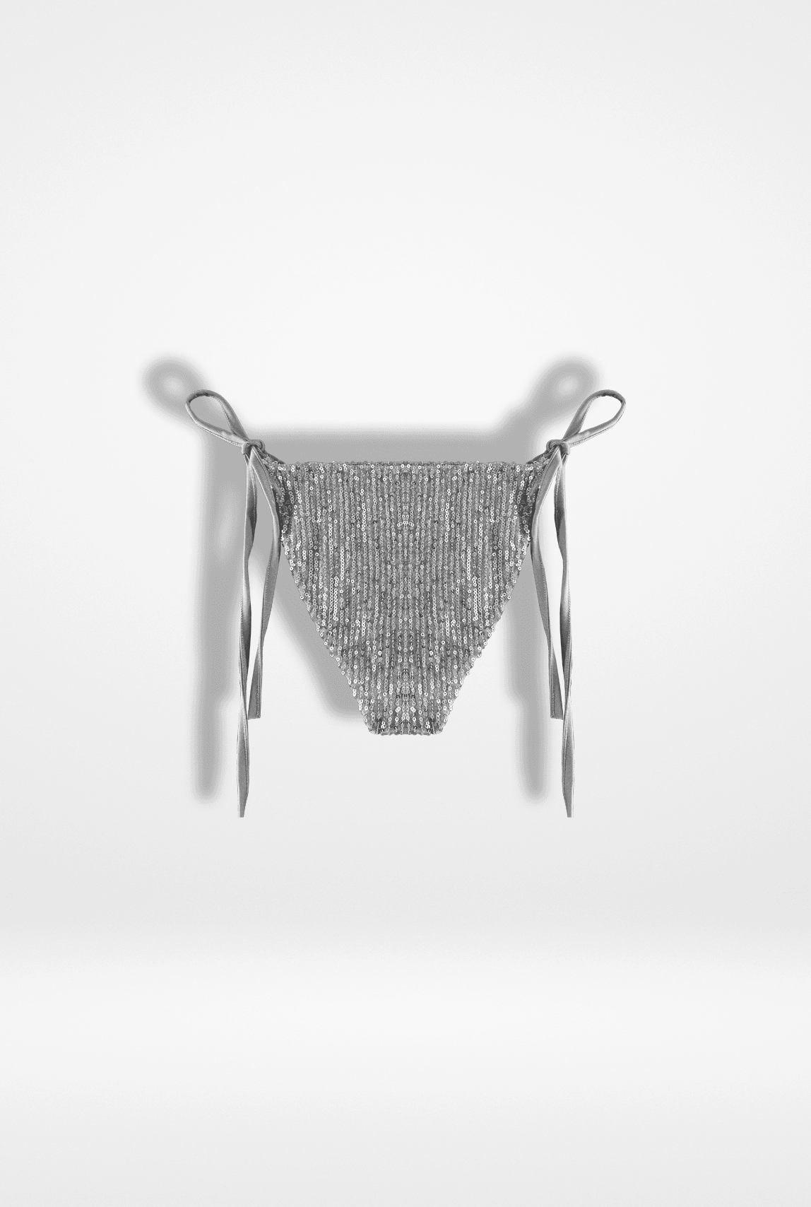 Gümüş Pul Payet Bağcıklı Bikini Altı
