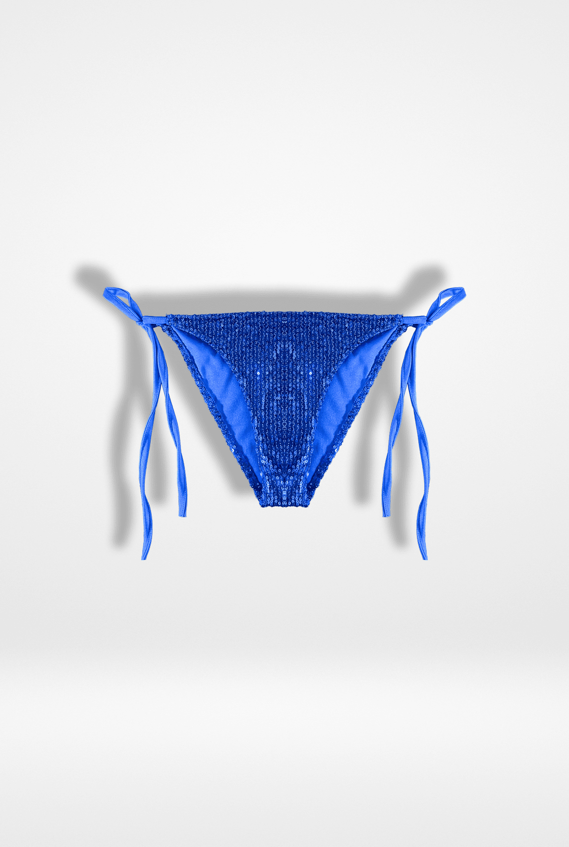 Saks Mavisi Pul Payet Bağcıklı Bikini Altı