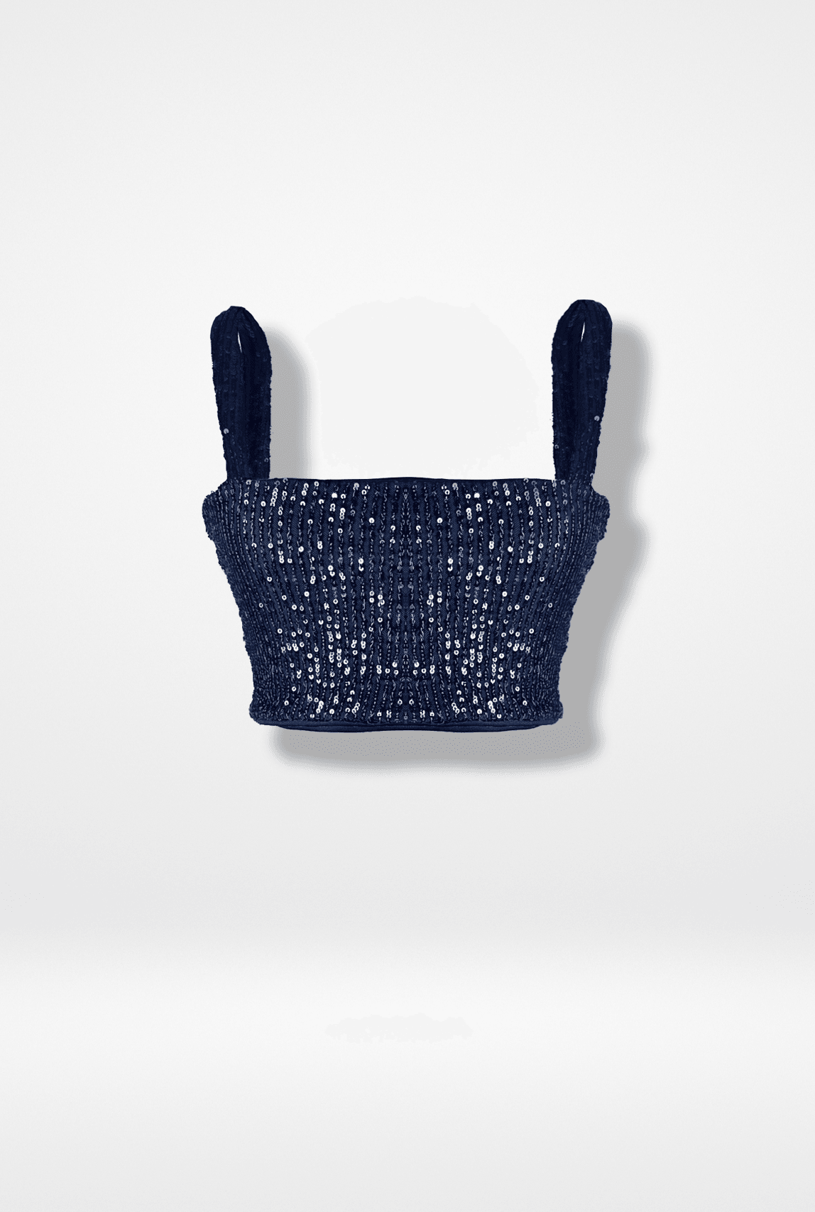 Lacivert Pul Payet Askılı Crop