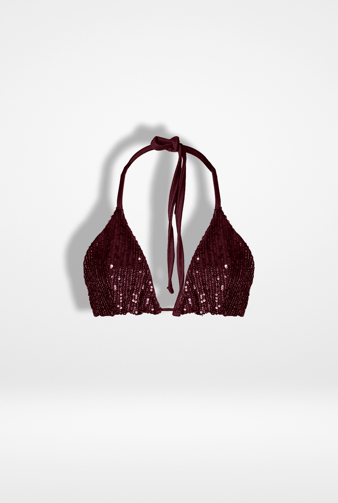 Bordo Pul Payet Bikini Üstü