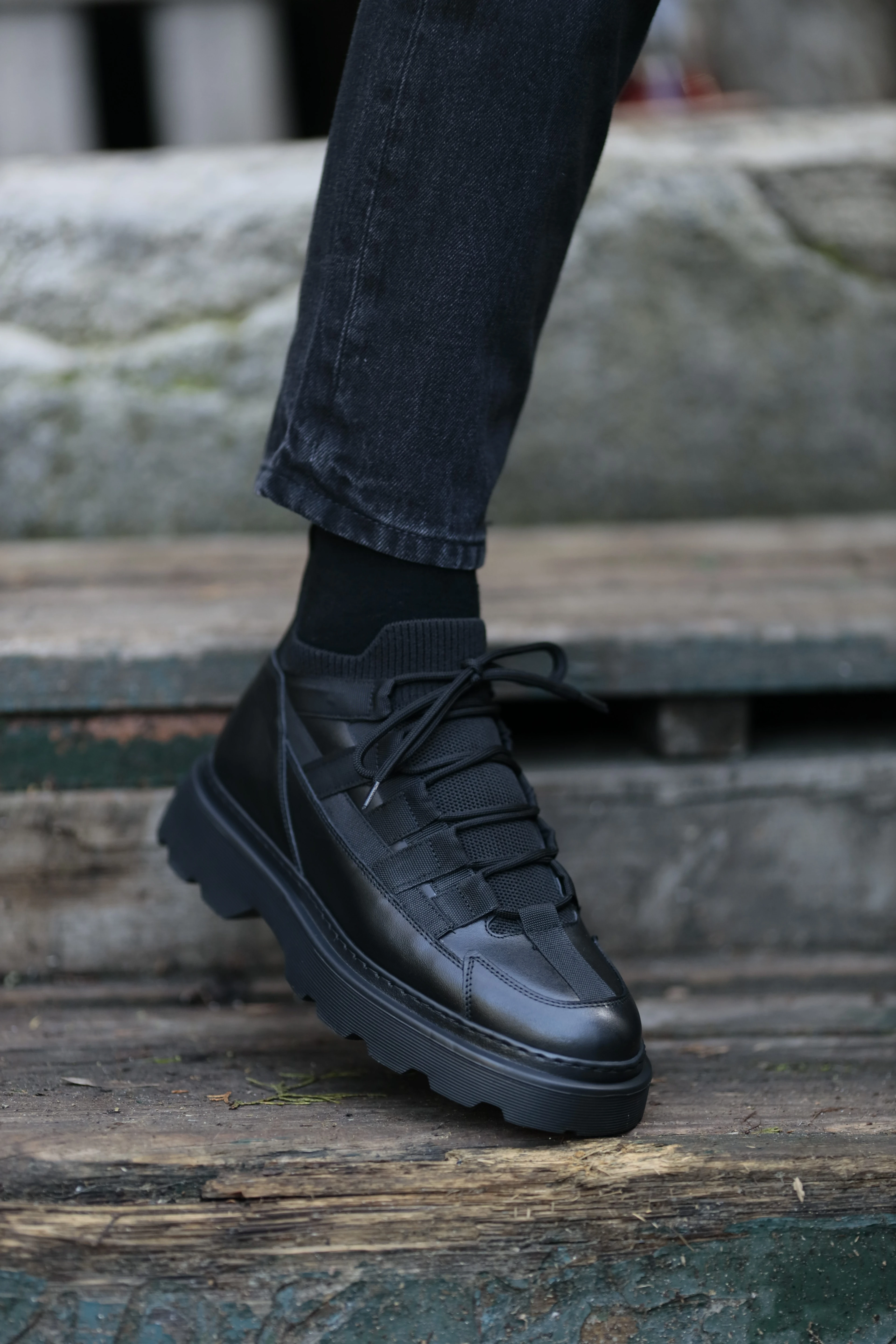 Roberto Model Eva Taban Kombinasyonlu Deri Bot