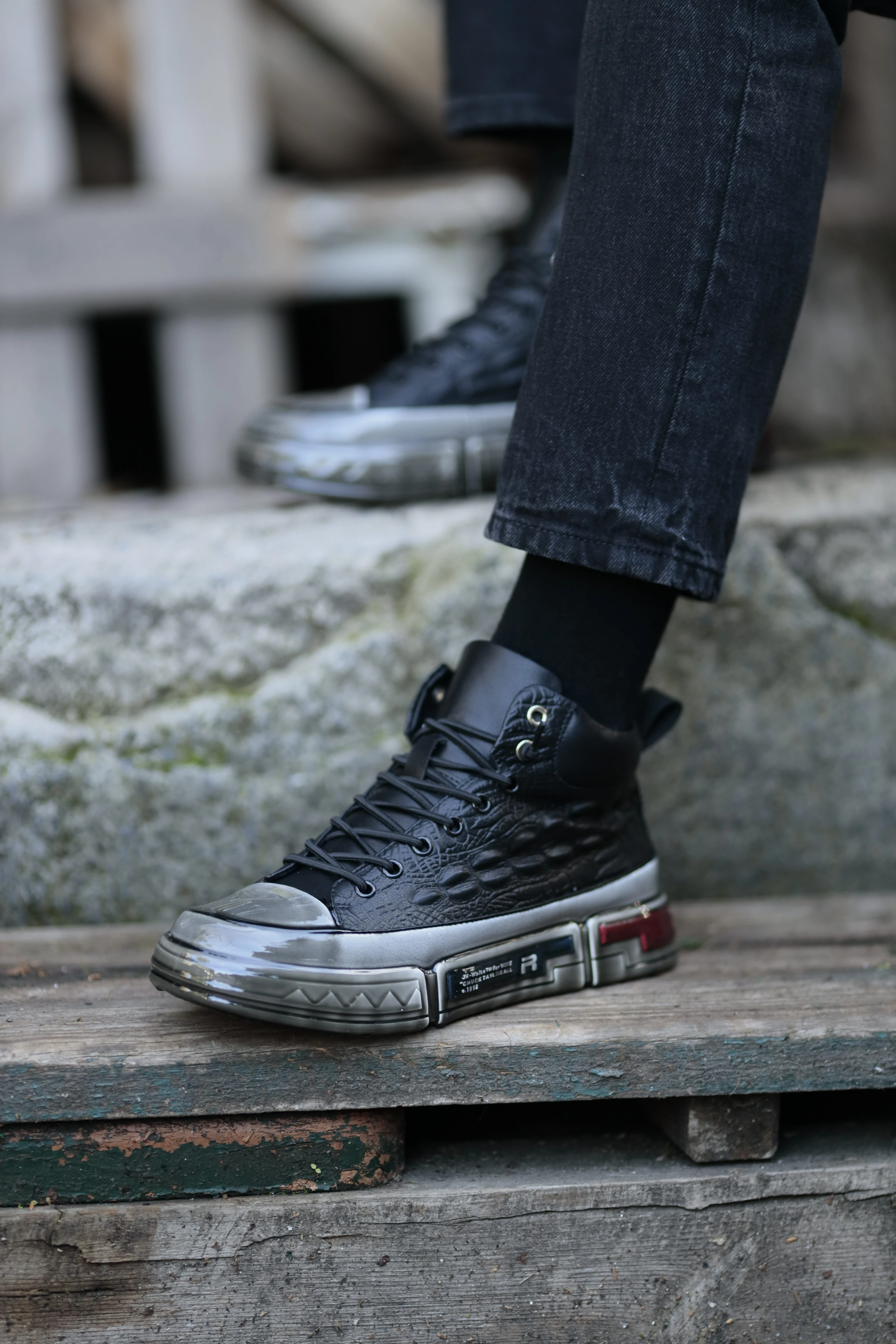 Brendon V2 Model Özel Jel Taban Kombinasyonlu Deri Bot - SİYAH