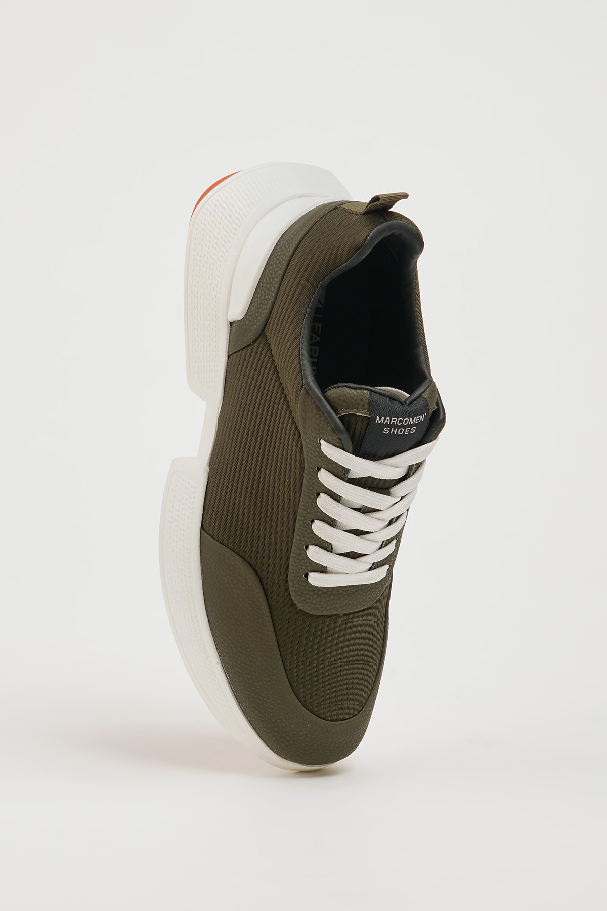 Valery Model Hakiki Kombinasyonlu Deri İthal Taban Sneaker Ayakkabı - HAKİ