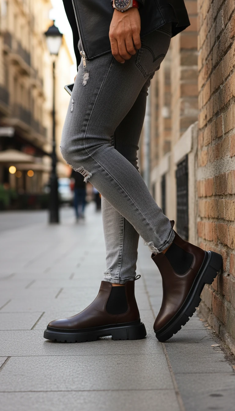 Agustin Model Hakiki Natural Deri Eva Taban Chelsea Bot - KAHVERENGİ