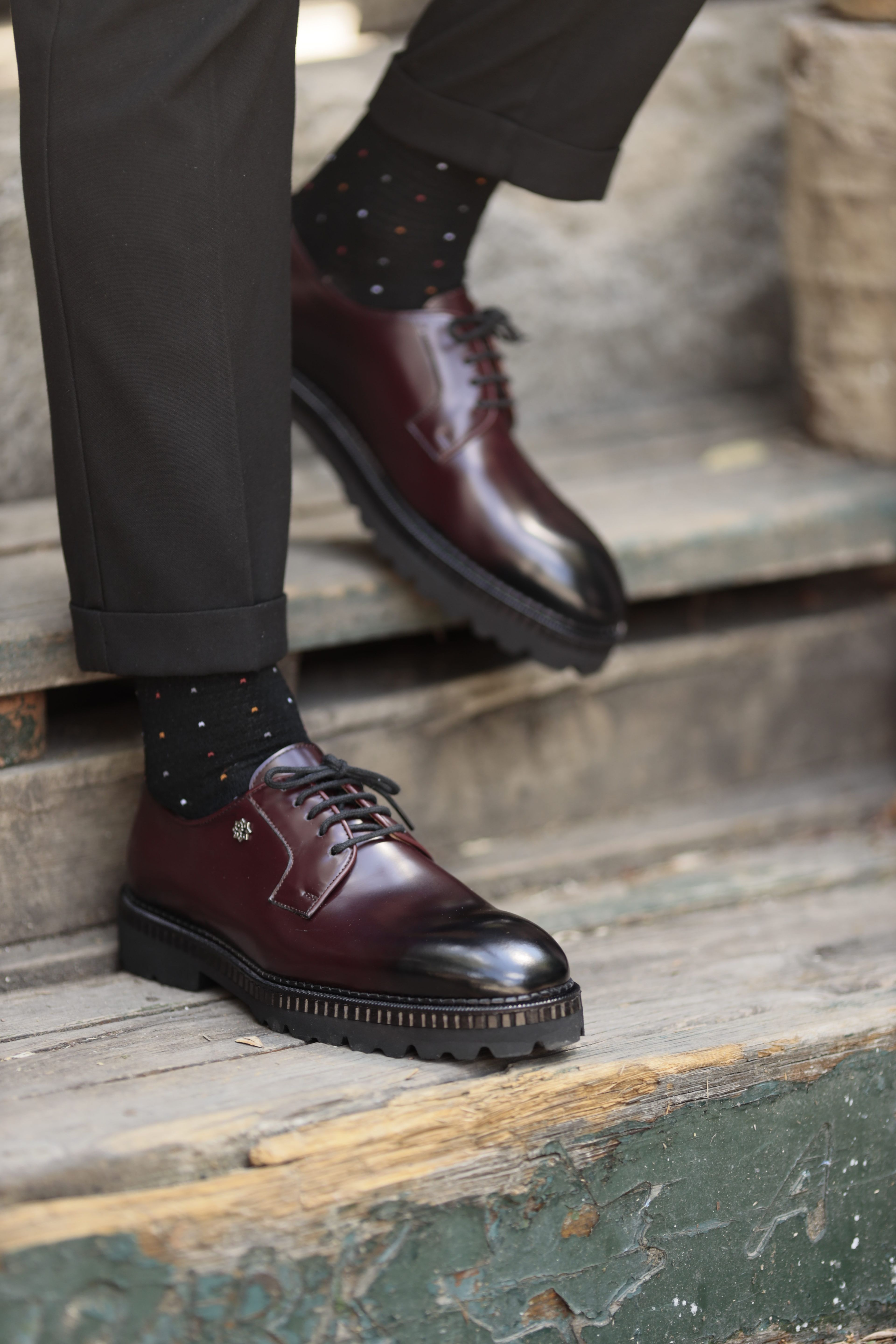 Owen Model Hakiki Açma Deri Sarma Taban Casual Ayakkabı - BORDO